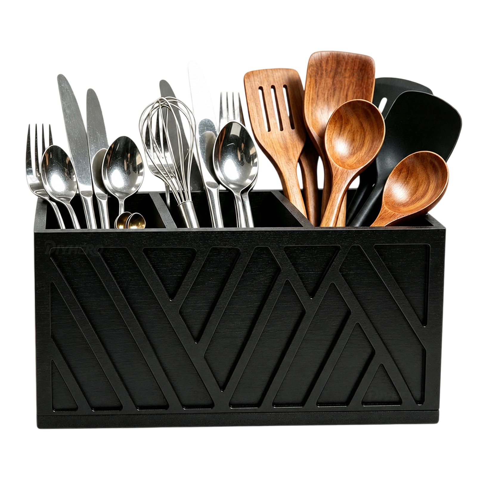 Lifegulf Wooden Kitchen Utensil Holder, Countertop Utensil Organizer Pine
