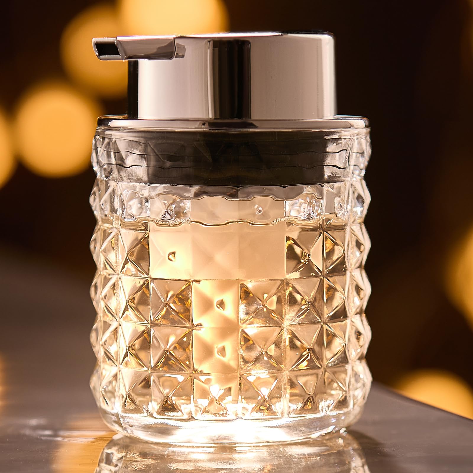 Cicufy Foaming Hand Soap Dispenser, Glass Foam Soap Dispenser Or Lotion Dispenser For Kitchen & Bathroom Refillable Clear Glass