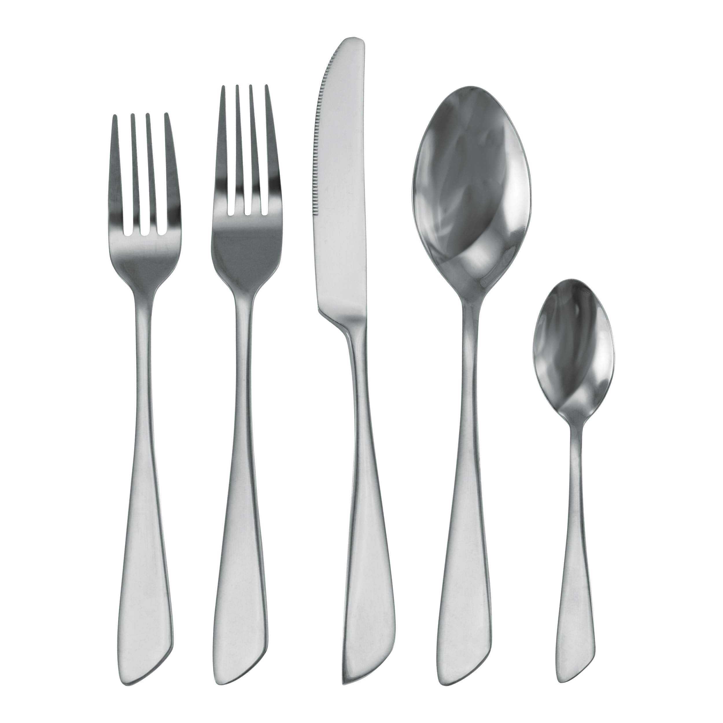 Megachef Gibbous 20 Piece Flatware Utensil Set, Stainless Steel Silverware Metal Service For 4 In Silver
