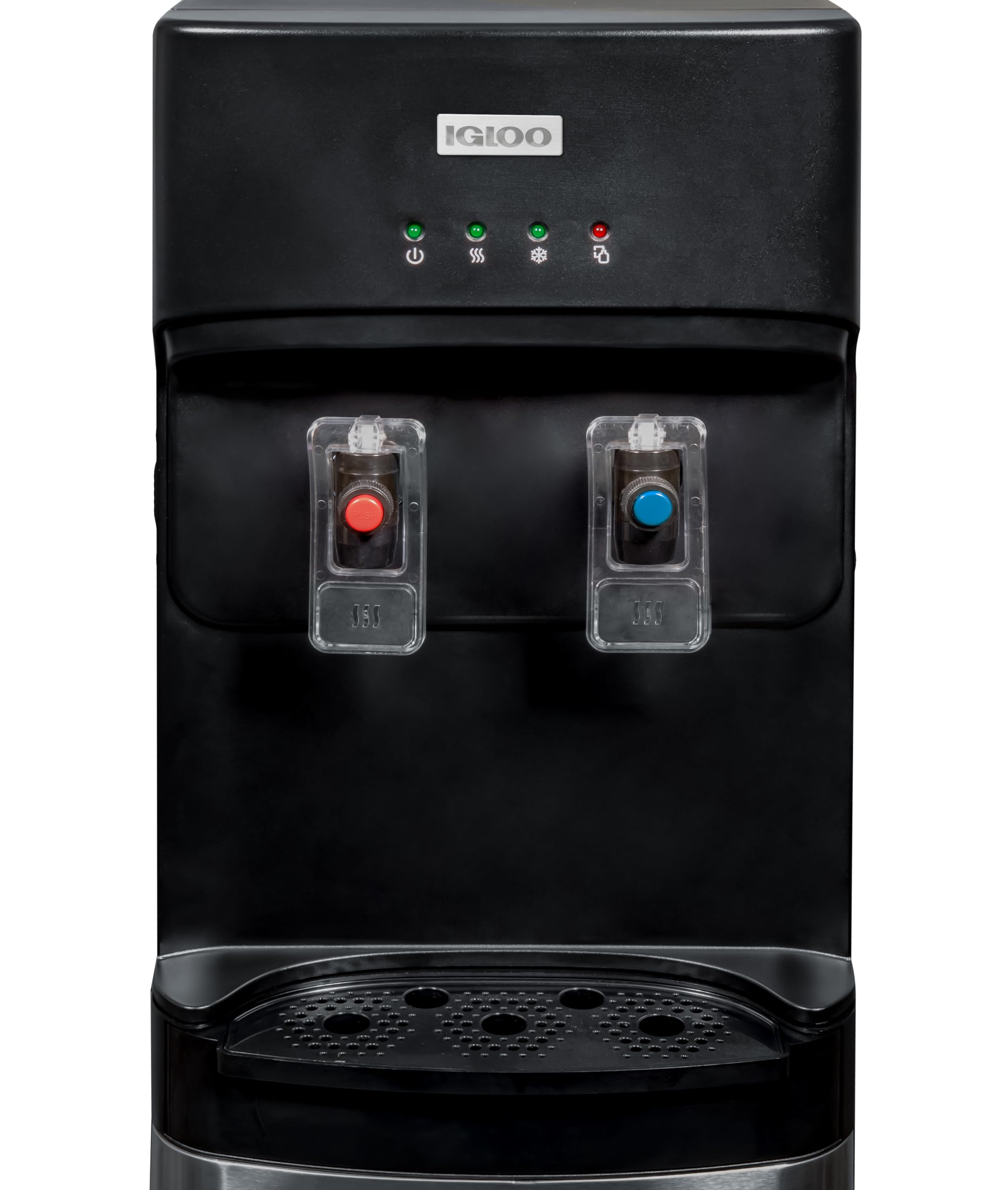 Igloo Hot And Cold Water Cooler Dispenser - Holds 3 & 5 Gallon Bottles, 2 Temperature Spouts With Dispensing Paddles, No Lift Bo