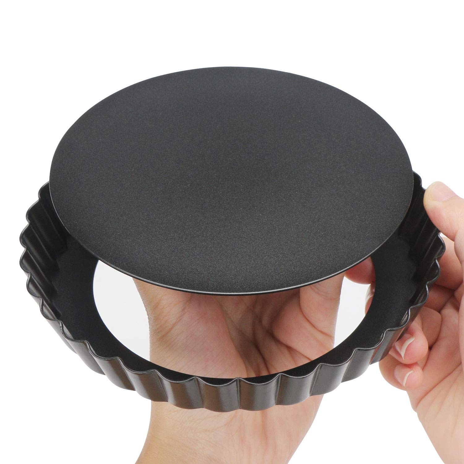 Beasea 6 Inch Tart Pan  4pcs Small Pie Pans Removable Bottom Mini Tart Pans Non Stick Pie Pan  Loose Bottom Fluted Tart Pan Round Instant Pot Quiche Pan for Oven Baking