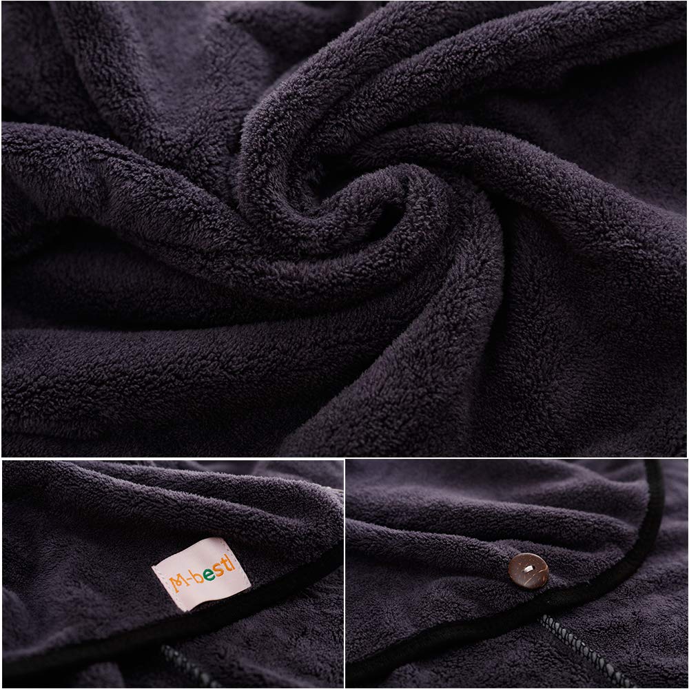 M-bestl 2 Pack Hair Drying Towels, Hair Towel Wrap, Absorbent Microfiber Hair Towel Turban with Button Design to Dry Hair Quickl