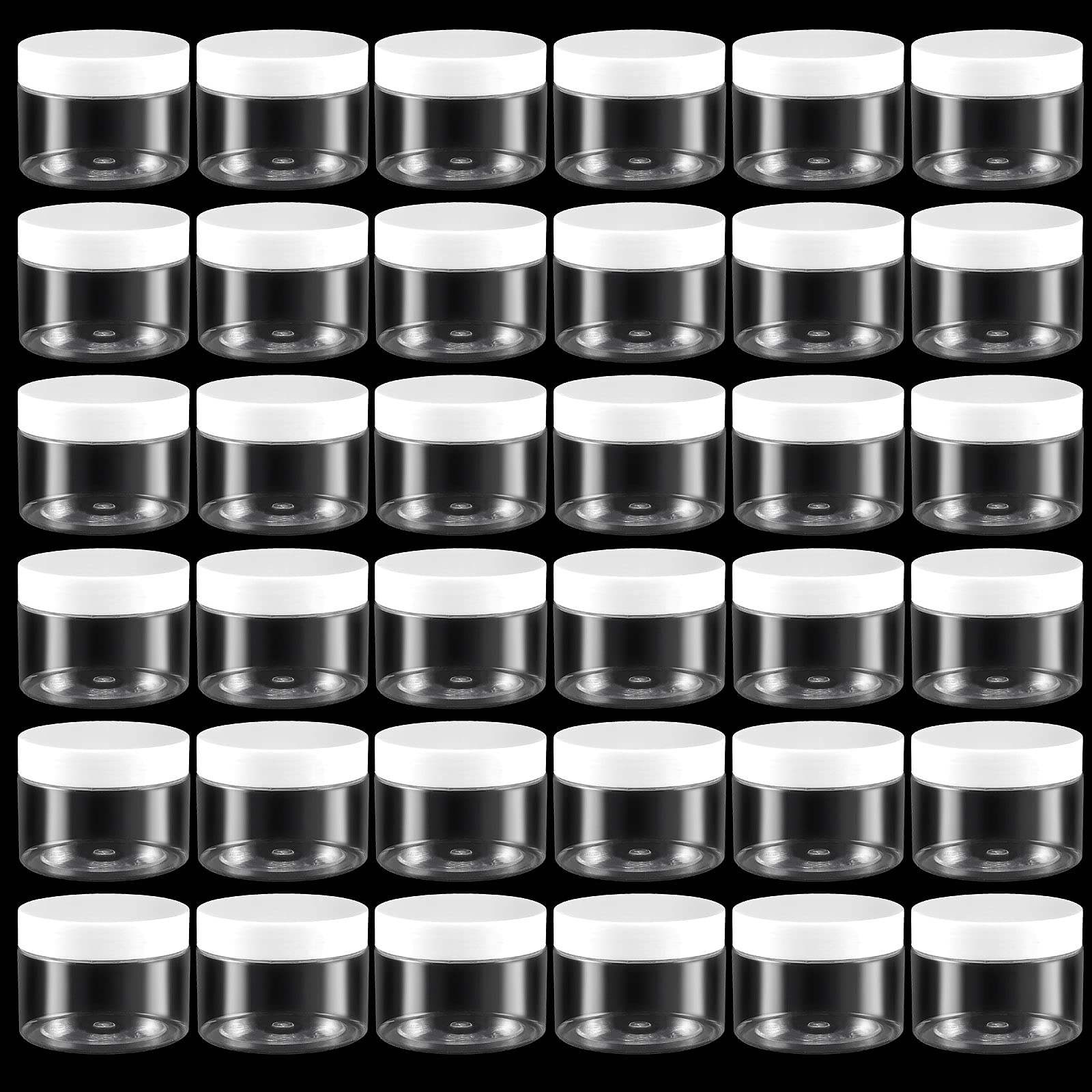 Zoenhou 46 Pcs 4 Oz Clear Slime Containers With White Lids, Food-Grade Plastic Storage Containers, Bpa-Free, Wide-Mouthed Slime