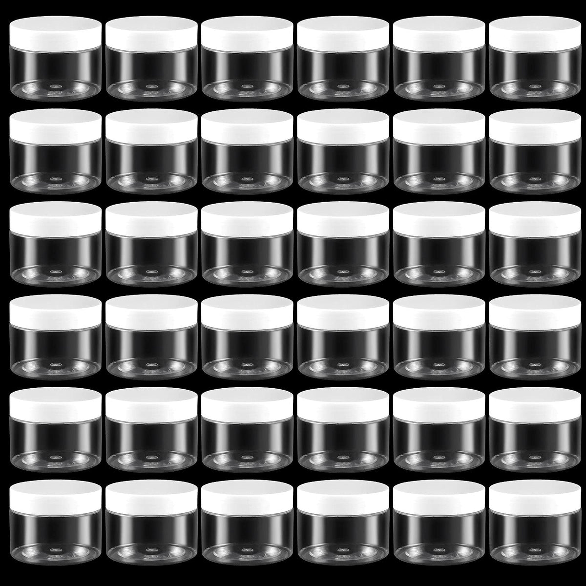 Zoenhou 46 Pcs 4 Oz Clear Slime Containers With White Lids, Food-Grade Plastic Storage Containers, Bpa-Free, Wide-Mouthed Slime
