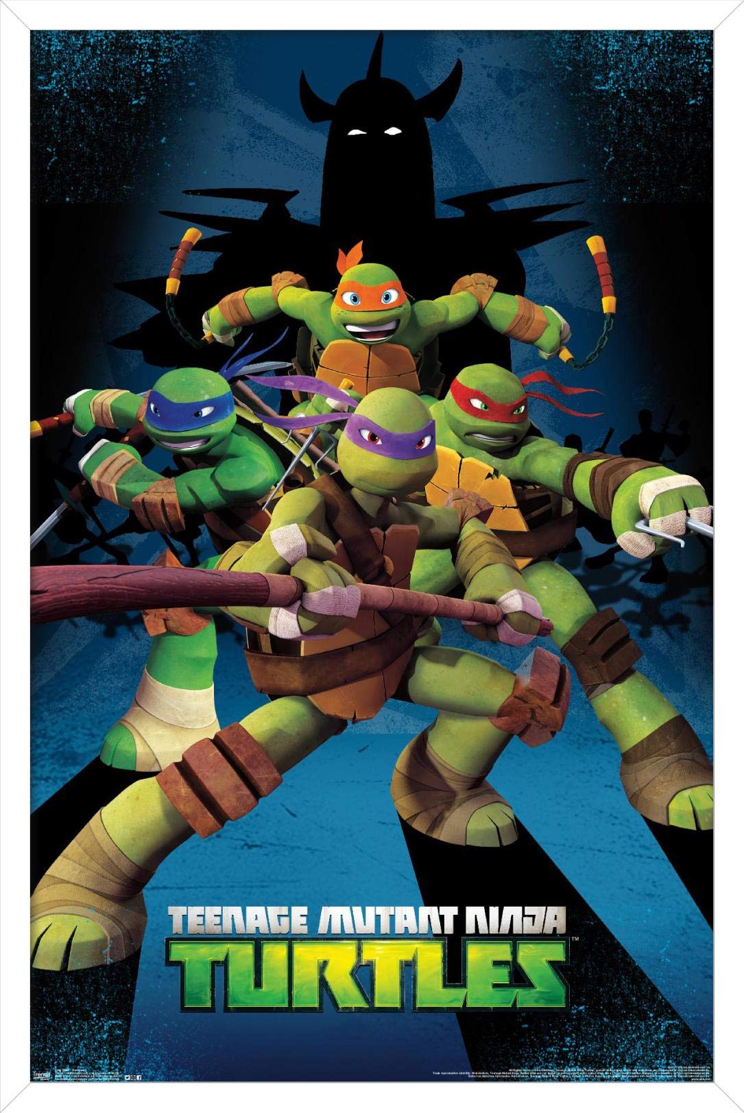 Trends International Nickelodeon Teenage Mutant Ninja Turtles - Assemble Wall Poster, 22.375'' X 34'', White Framed Version