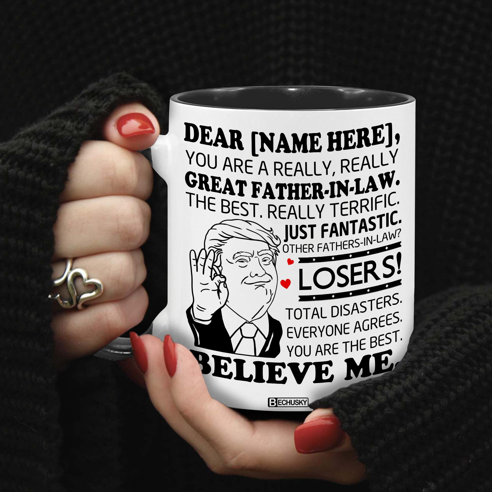 BECHUSKY Personalized Father-in-law Trump Mug You Are A Really Really Great Father-in-law Mug Funny Father-in-law Cup You Are The Best Father-in-law Gift For Father-in-law Dad On Fathers Day Accent
