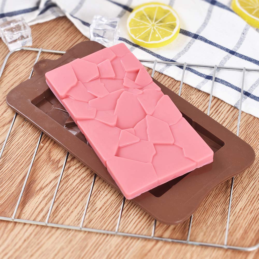 Ionegg Break Apart Silicone Chocolate Molds, Fragments Chocolate Bar Molds, Homemade Protein And Energy Bar Molds, 4 Packs