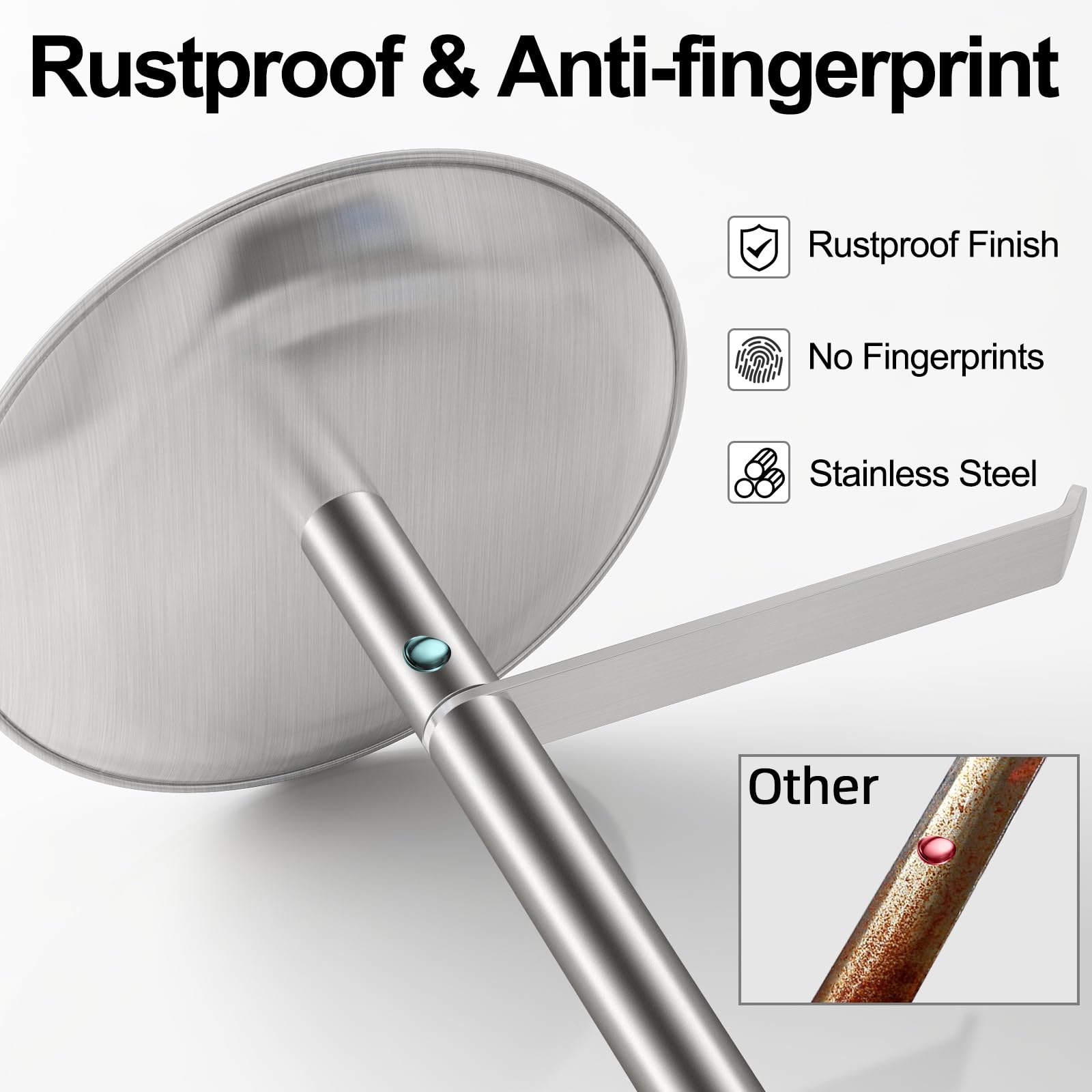 Toilet Paper Holder Free Standing With Marble Base: Stainless Steel Toilet Paper Holder Stand With Top Tray For Candles, Cell Ph