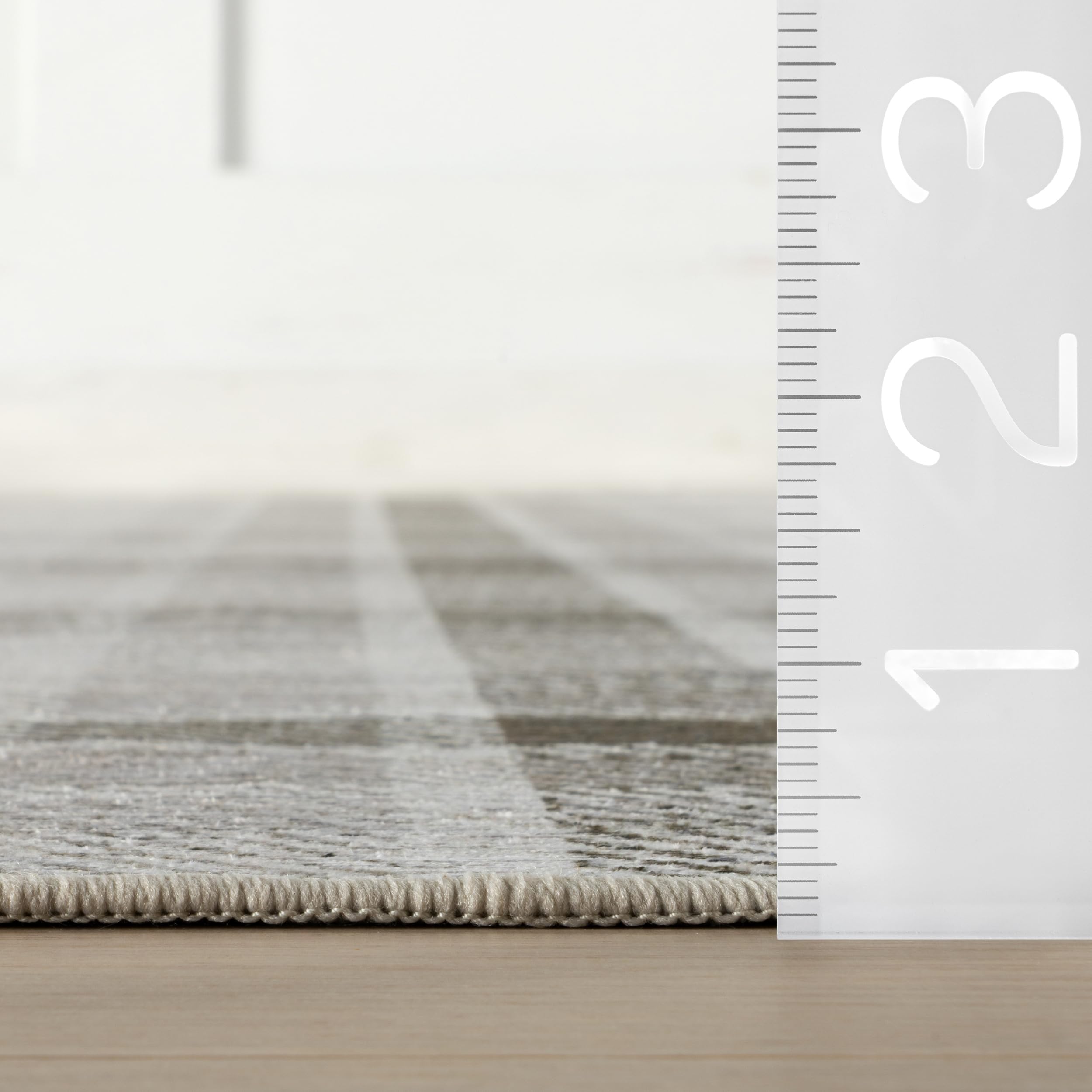 Dash & Albert Denim Plaid Blue Machine Washable Rug, 2 X 3 Feet, Blue/White Plaid Pattern