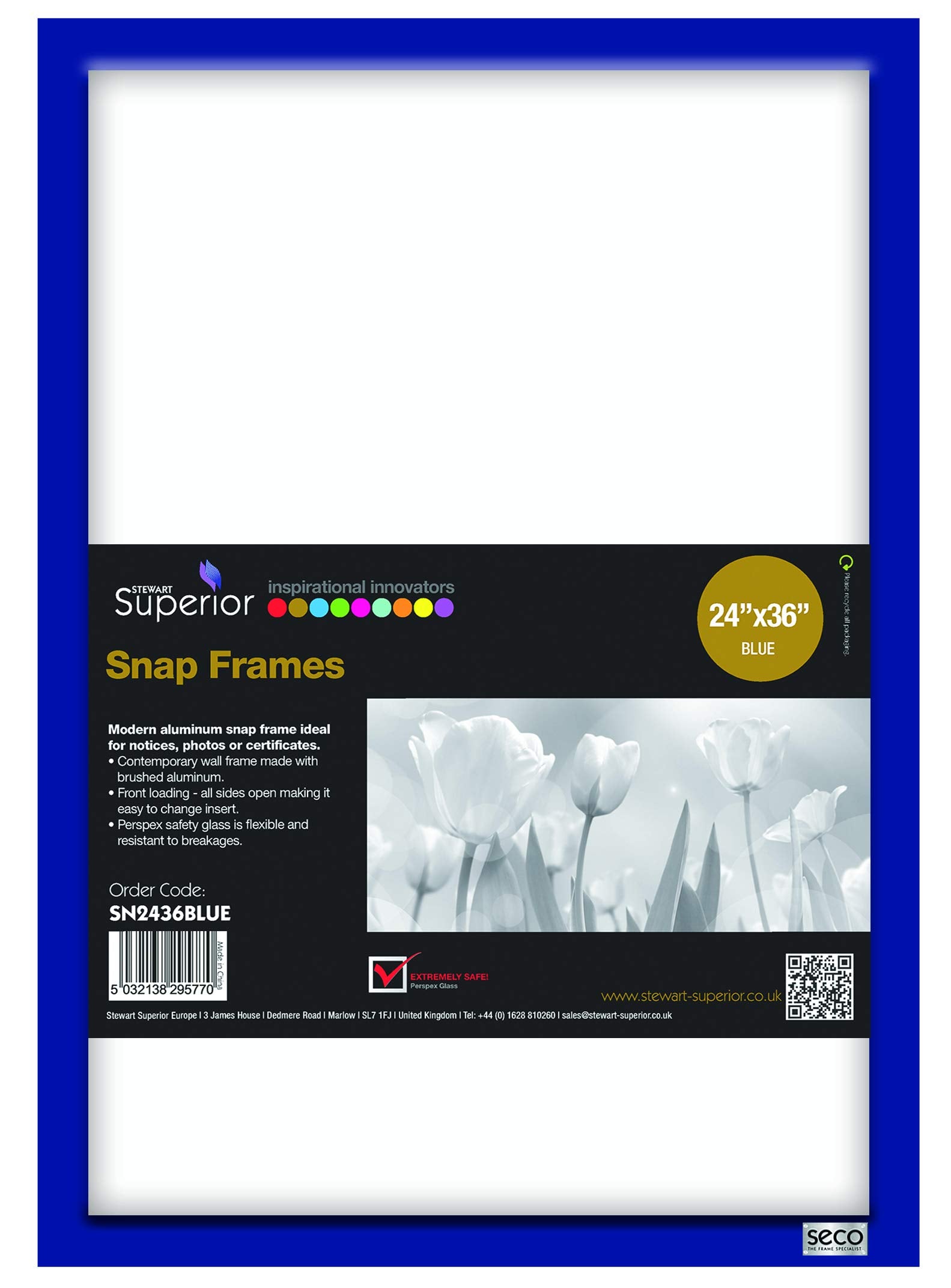 SECO 25mm Mitred Snap Frame, 24x36, Blue (SN2436BLUE)