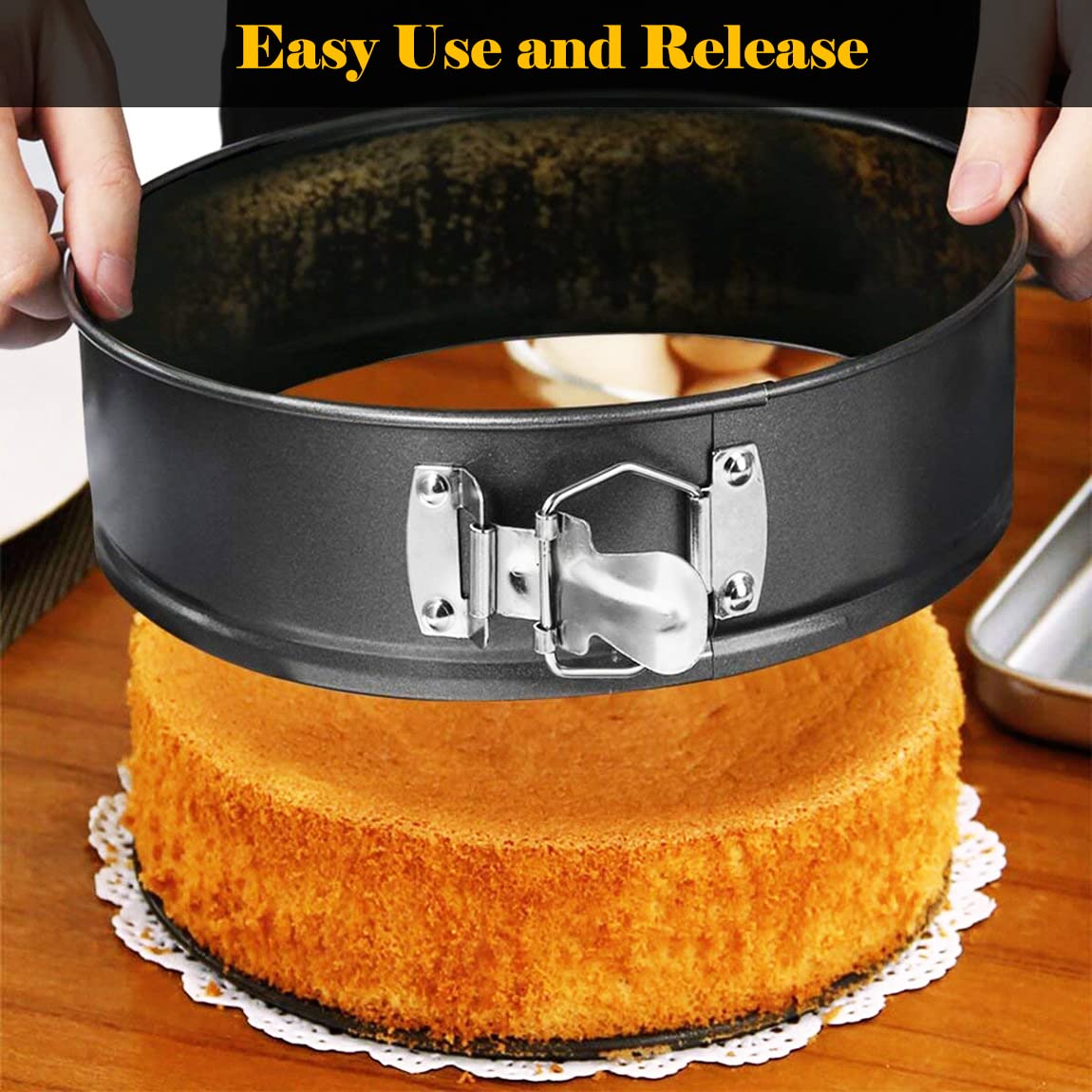 Tellshun 10 Inch Springform Pan Tin With 50Pcs Parchment Paper Nonstick Baking Mold Round Leakproof Removable Bottom Bakeware Fo