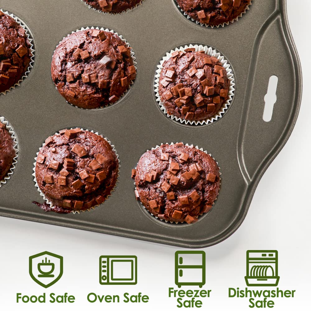 Cyimi Mini Muffin Pan 12 Cup With Removable Bottom,Nonstick Cupcake Pans For Baking,Mini Muffin Cheesecake Tin For Oven, 12 Cavi