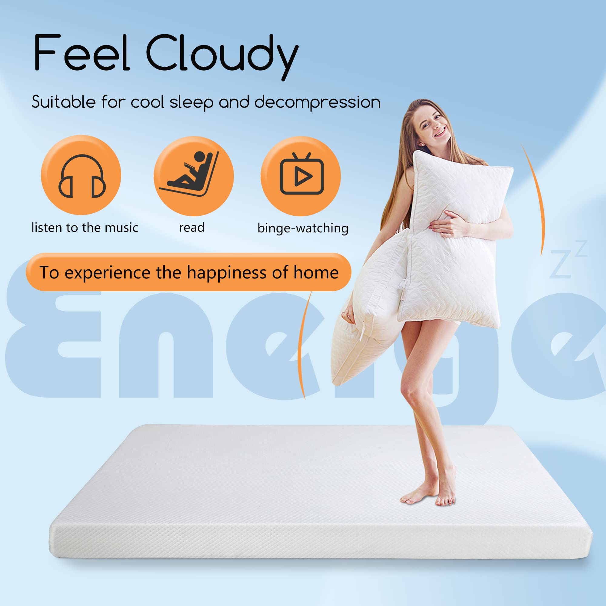 BestMassage Mattress 5 Inch Gel Memory Foam Mattress/Full Mattress/Cooling Gel Infusion/CertiPUR-US Certified/Comfy Support White