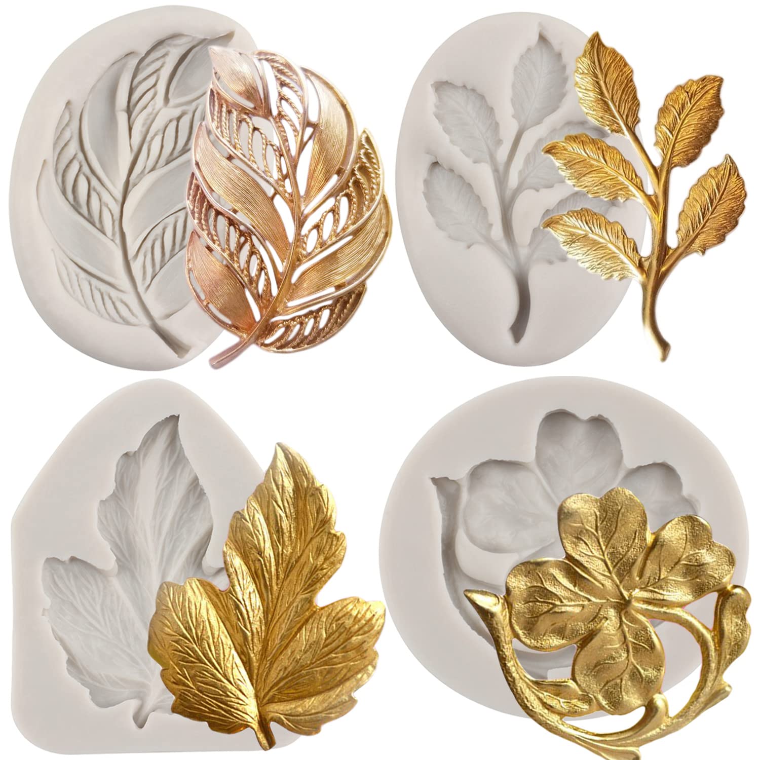 Sijiangmold Baroque Fondant Mold Baroque Leaf Fondant Molds Maple Leaf Candy Molds For Cake Decorating Cupcake Topper Chocolate