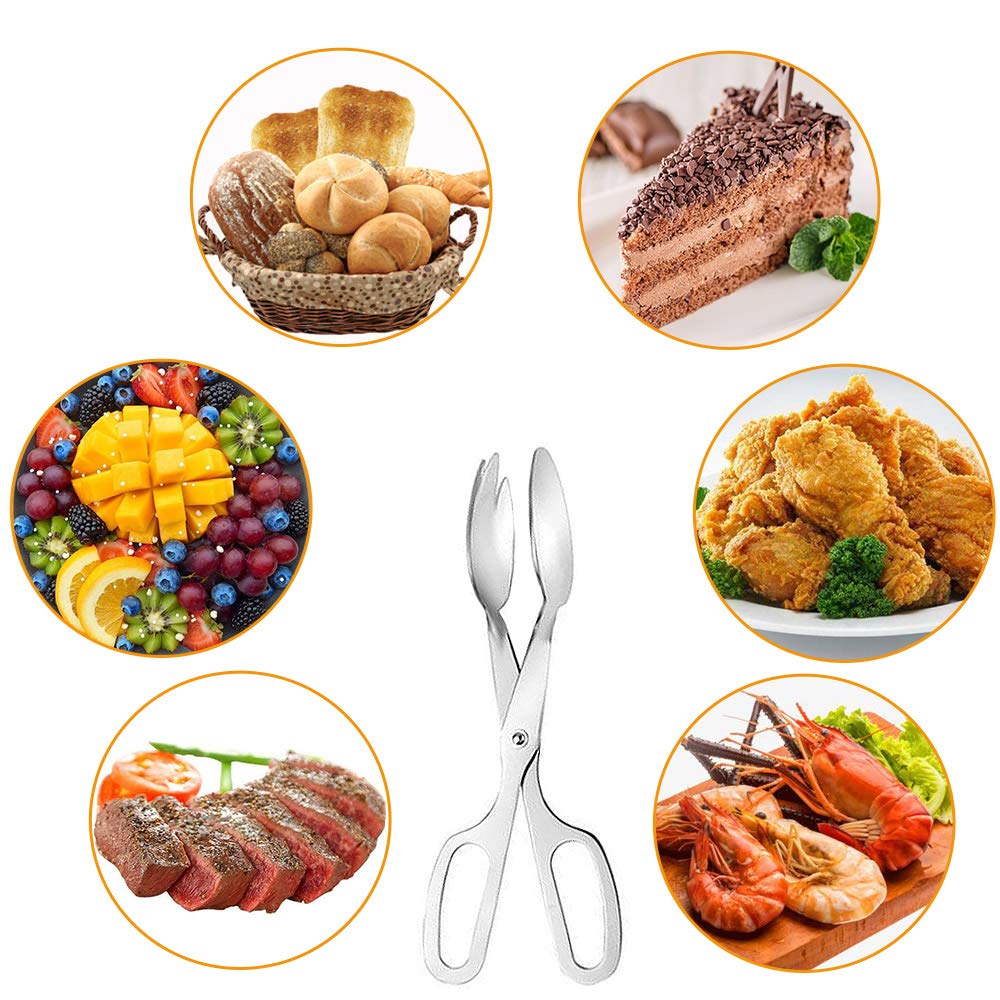 2 Pack Buffet Tongs,Stainless Steel Salad Tongs,Serving Tongs For Home Kitchen,Cake,Bread,Catering,Party,Barbecue,Seafood,Frying