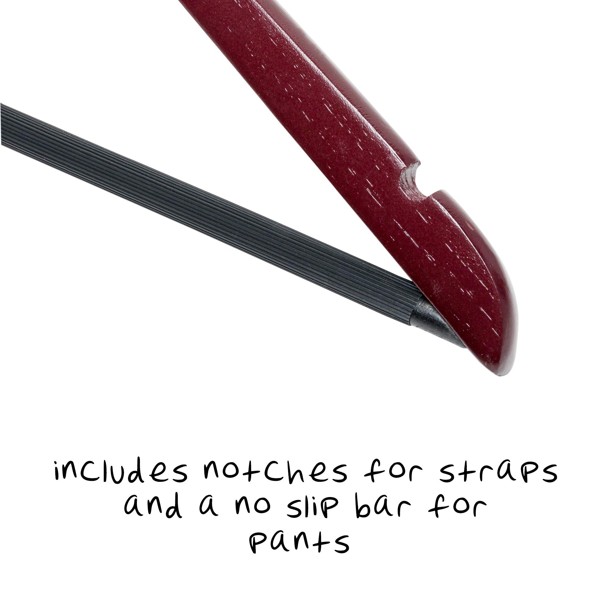 Honey-Can-Do No Slip Wooden Coat Hangers, Cherry Wood, 24-Pack