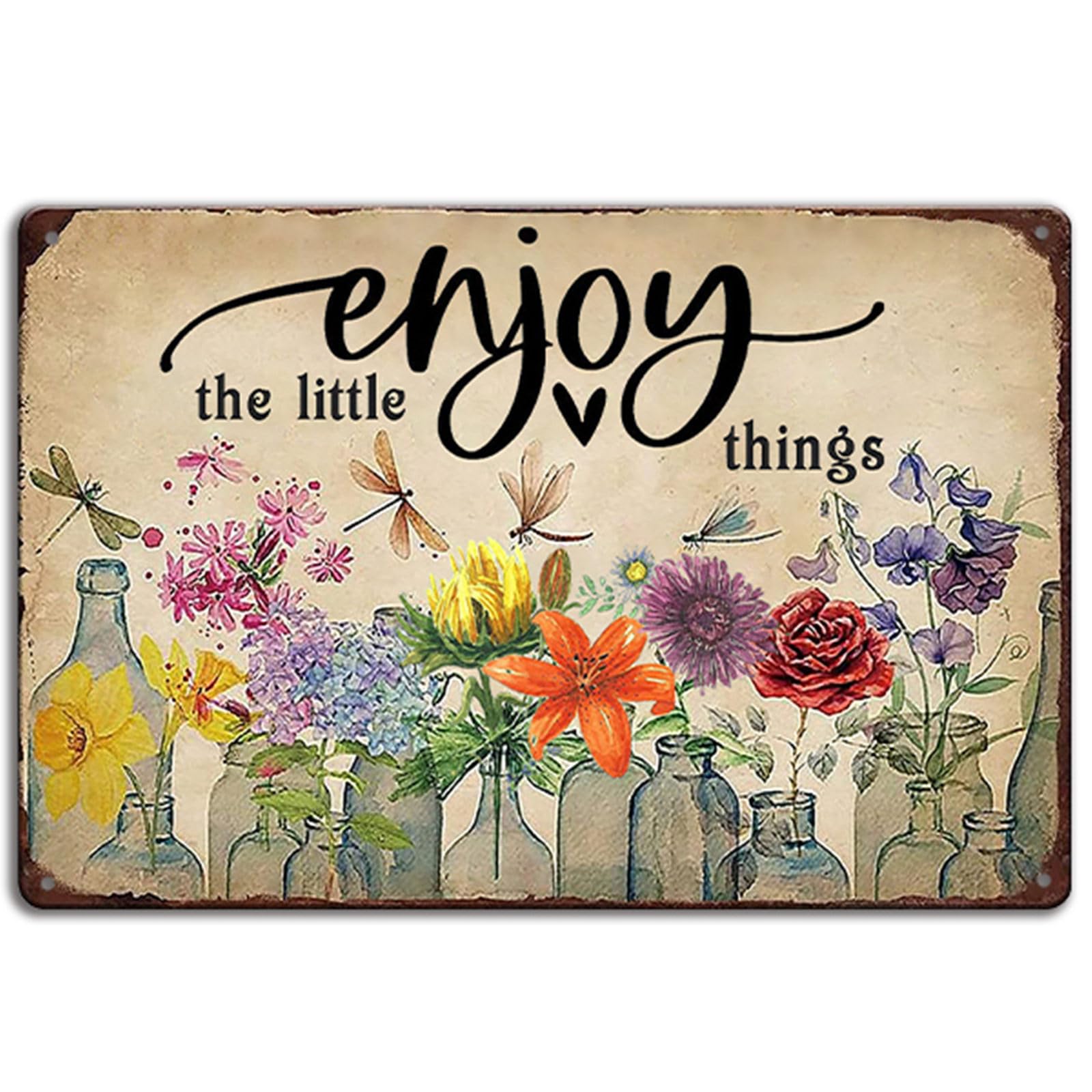 Ykfss Funny Garden Signs Outdoor Wall Decor For Patio Metal Signs For Outside Porch Tin Signs Enjoy The Little Things Sign Garde