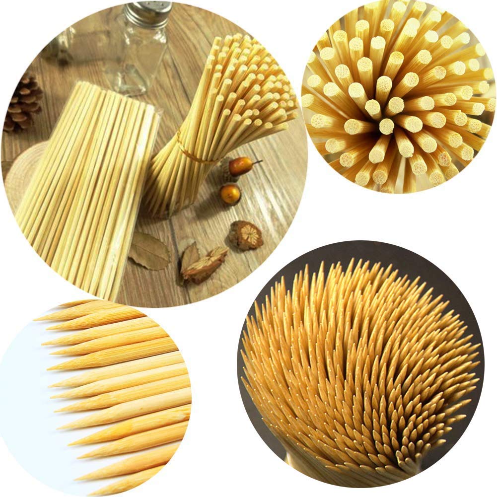 Hansgo Wooden Candy Apple Skewer Sticks, 5Mm 6.25Inch Birch Bamboo Bbq Caramel Apple Sticks Cotton Candy Stick Rock Candy Stick