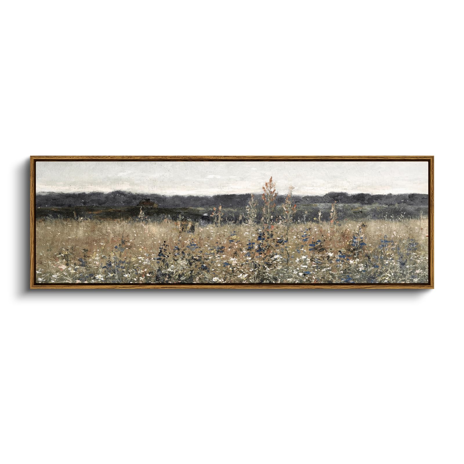 InSimSea Extra Large Framed Vintage Wall Art, Living Room Country Farmhouse Decor, Flower Meadow Landscape Paintings, Canvas Pri