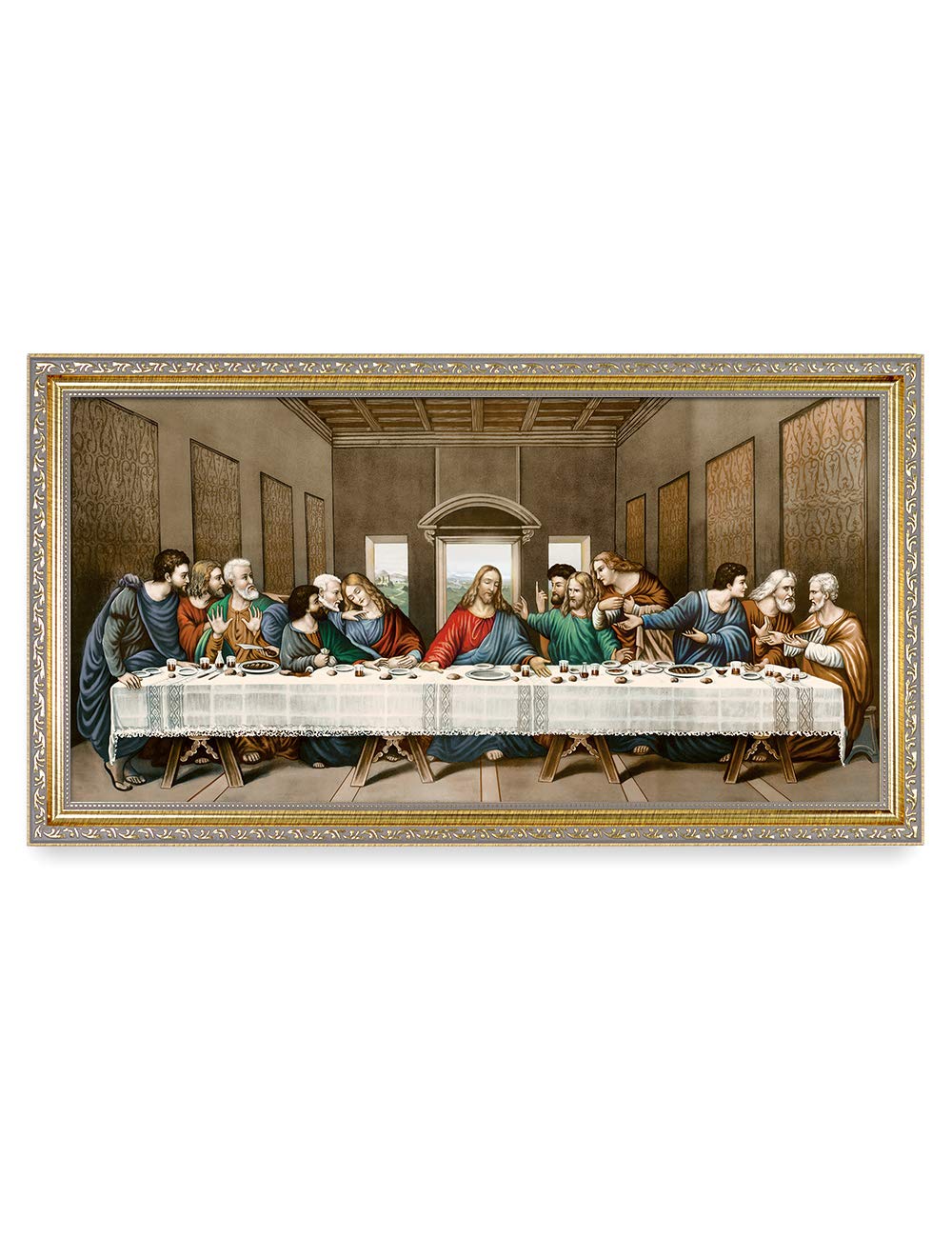 Decorarts - The Last Supper By Leonardo Da Vinci. Oil Painting Reproduction, Giclee Print On Canvas. Ready To Hang Framed Wall A
