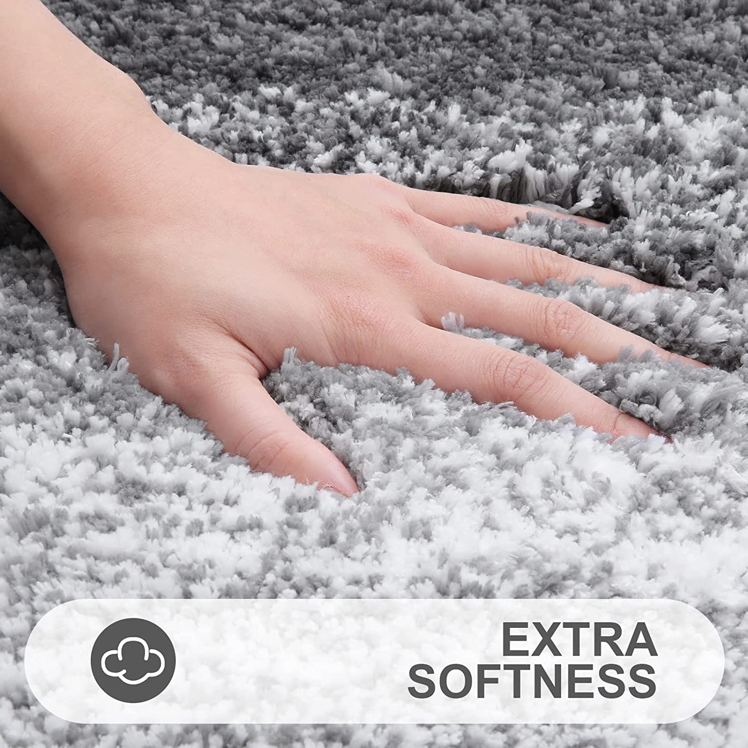 OLANLY Luxury Toilet Rugs U-Shaped 24x20  Extra Soft and Absorbent Microfiber Bathroom Rugs  Non-Slip Plush Shaggy Toilet Bath Mat  Machine Wash Dry  Contour Bath Rugs for Toilet Base  Grey