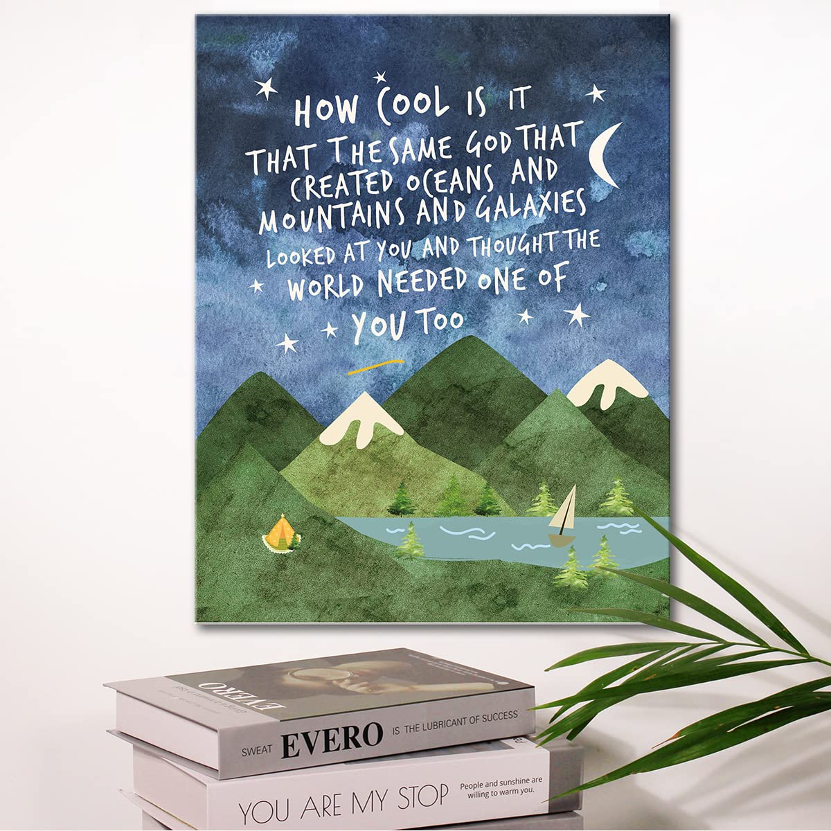 Same God Creation ,Inspirational Quotes Framed Canvas Wall Art For Room Nursery Wall Decor,Encouragement Gifts For Kids Teens-Mo