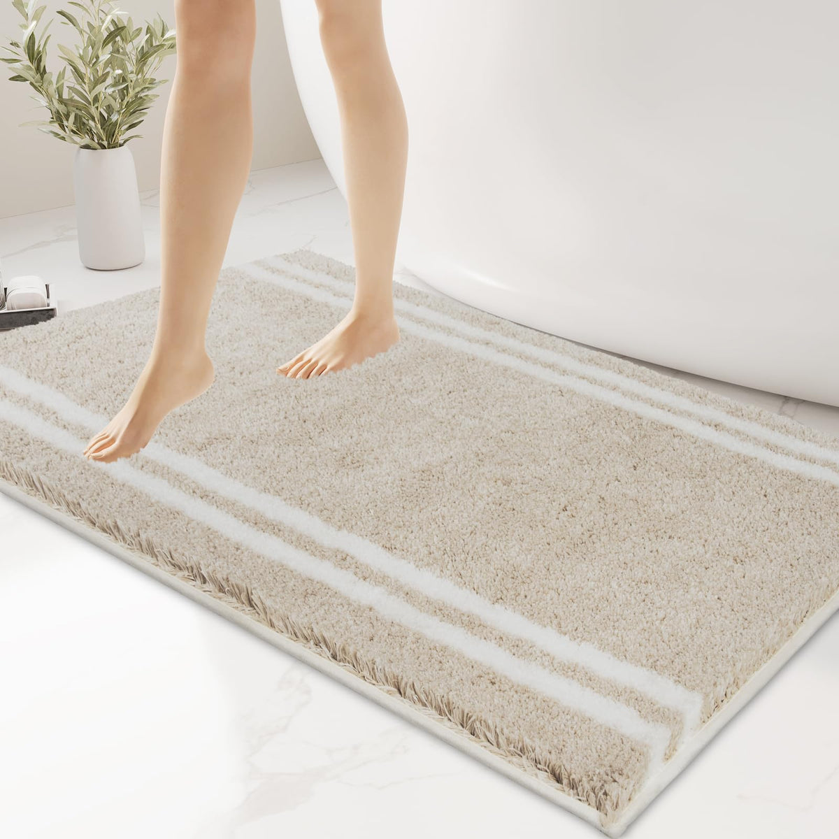 Purrugs Non-Slip Bathroom Rug 30'' X 46'' - Super Absorbent & Quick Dry Shaggy Microfiber Bath Mat, Machine Washable Plush Throw