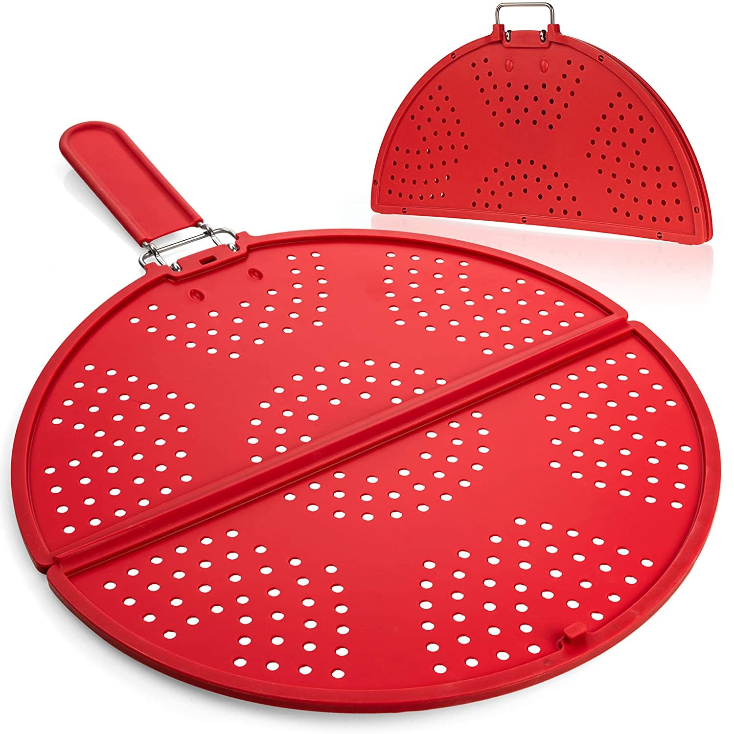K Kirkwood Kitchen Splatter Screen For Frying Pan Foldable Grease Splatter Guard Silicone Splatter Shields Multifunction Oil Scr