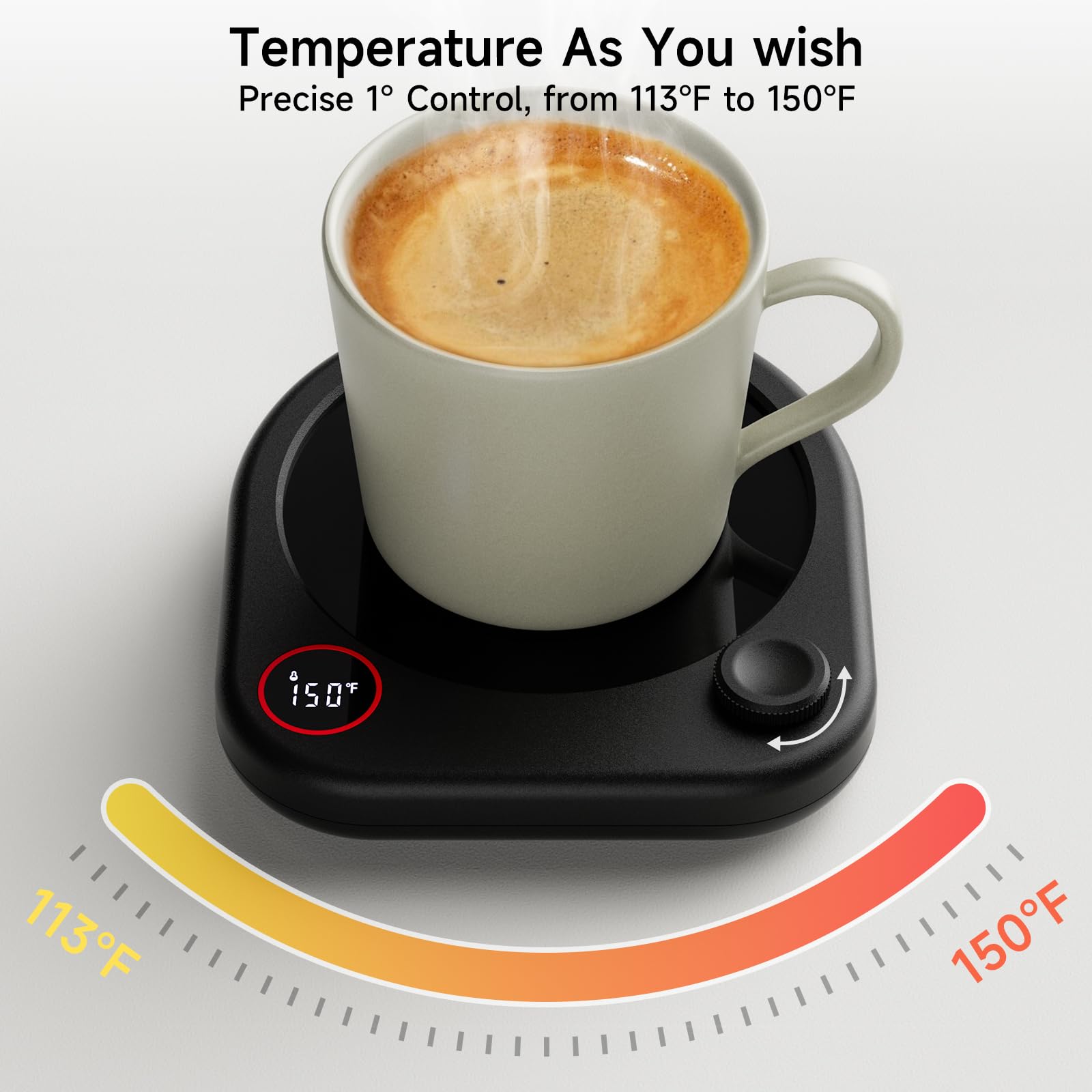 Oracer Coffee Mug Warmer For Desk, Electric Cup Heater For Tea Milk Beverages With Adjustable Temperature Display, Auto Shut Off
