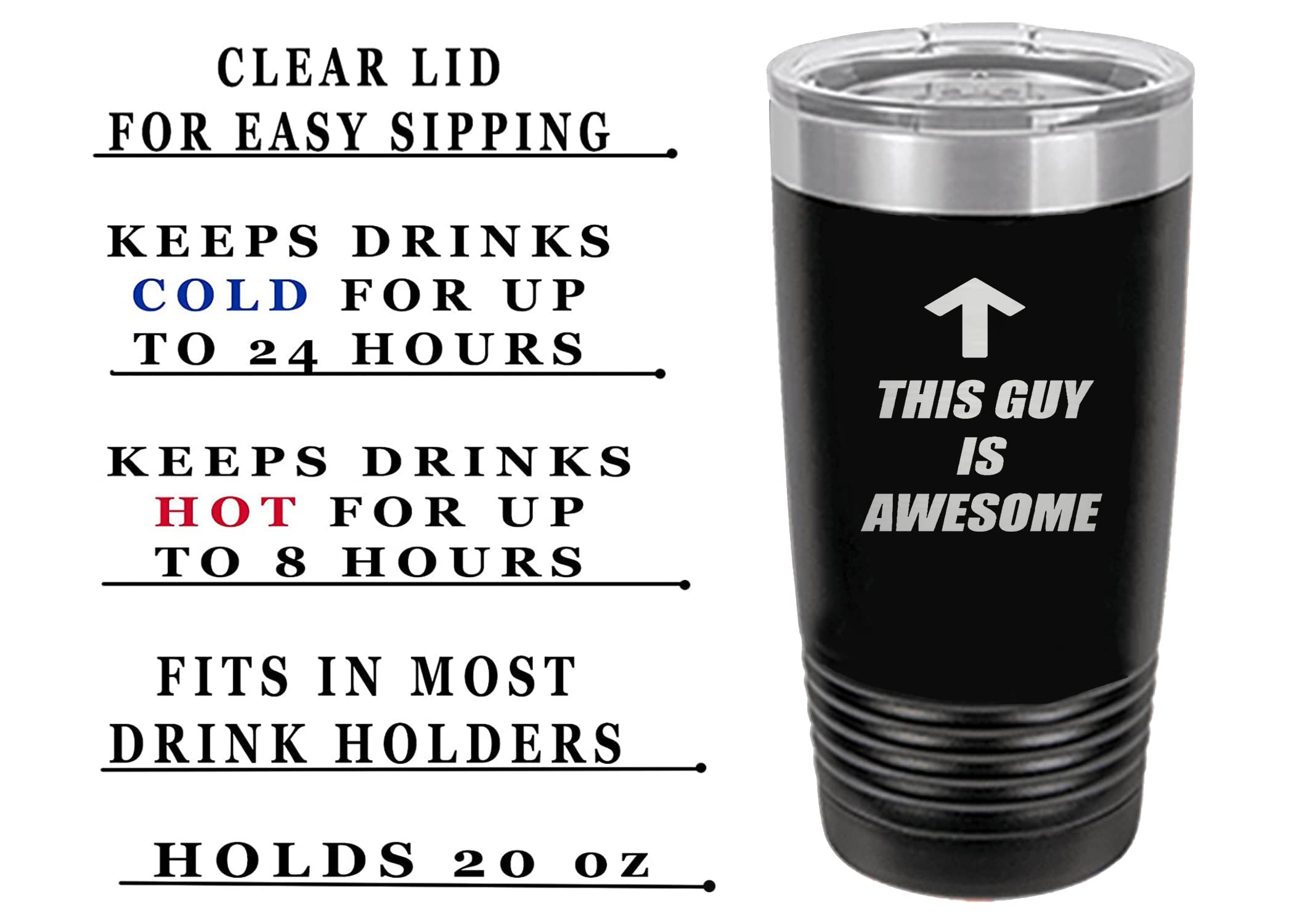 Rogue River Tactical Funny This Guy Is Awesome 20 Oz Travel Tumbler Mug Cup W/Lid Stainless Steel Sarcastic Work Gift For Dad Fa