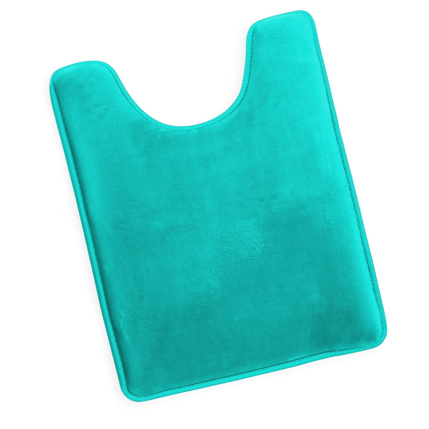 Clara Clark Bath Mat - Memory Foam Bath Mat - Soft Bathroom Rug - Non Slip and Super Absorbent - Fast Drying Machine Washable Bath Mat - Contoured Round for Toilet - Teal - 19 x 24