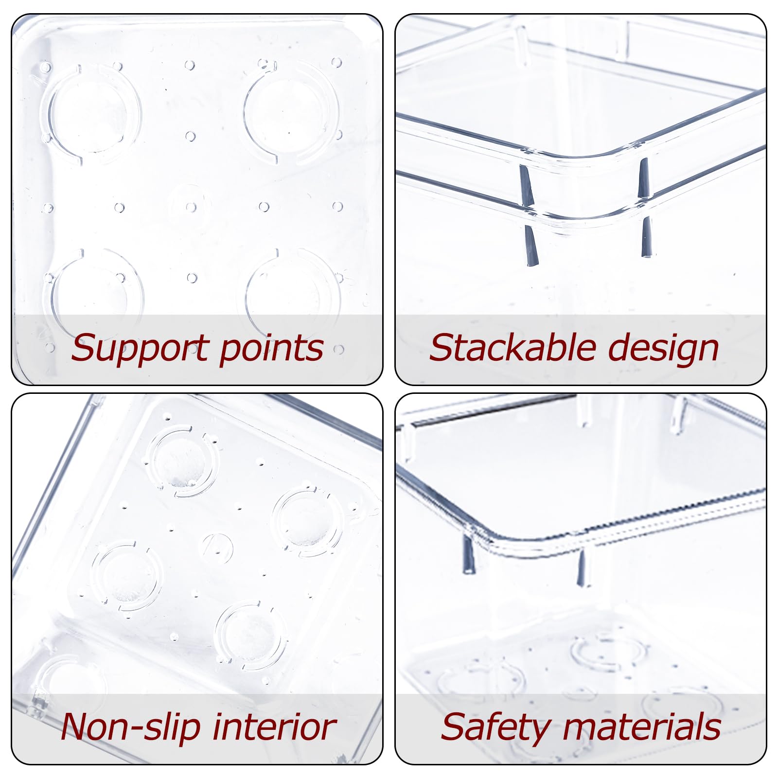 Zuihug 4 PCS Clear Plastic Drawer Organizer, Desk Drawer Divider Organizers and Storage Bins for Makeup, Jewelry, Gadgets for Ki