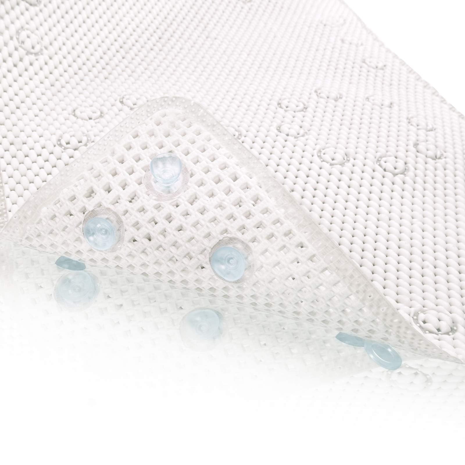 Tjwodo Shower And Bath Mat,Non-Slip Machine Washable And Extra Large Bathtub Mats With Drain Holes And Suction Cups Soft Foam Tu