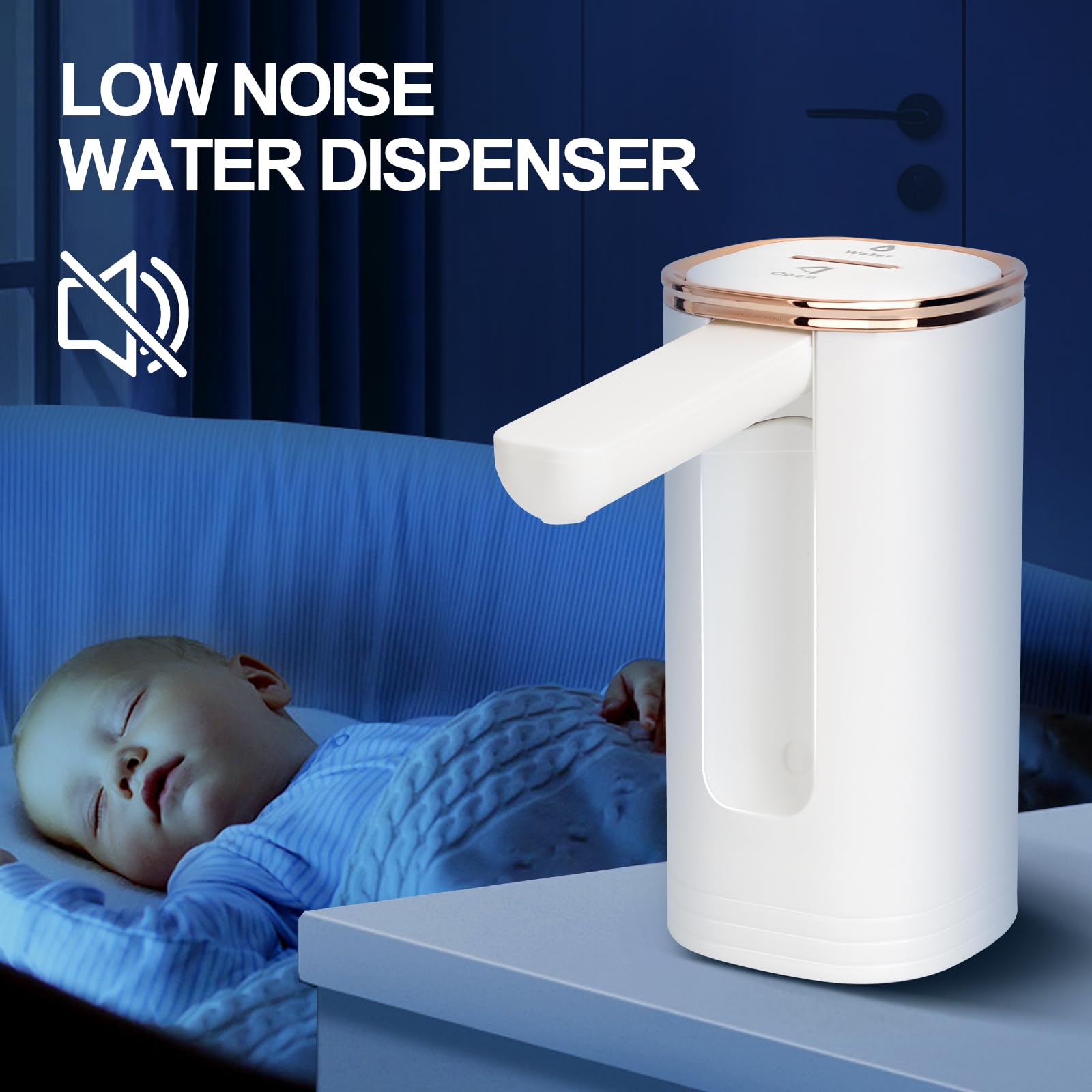 Ytqyphu Water Dispenser For 5 Gallon Bottle,Foldable Portable Water Bottle Pump,Usb Charging Electric Drinking Water Pump,For Ca
