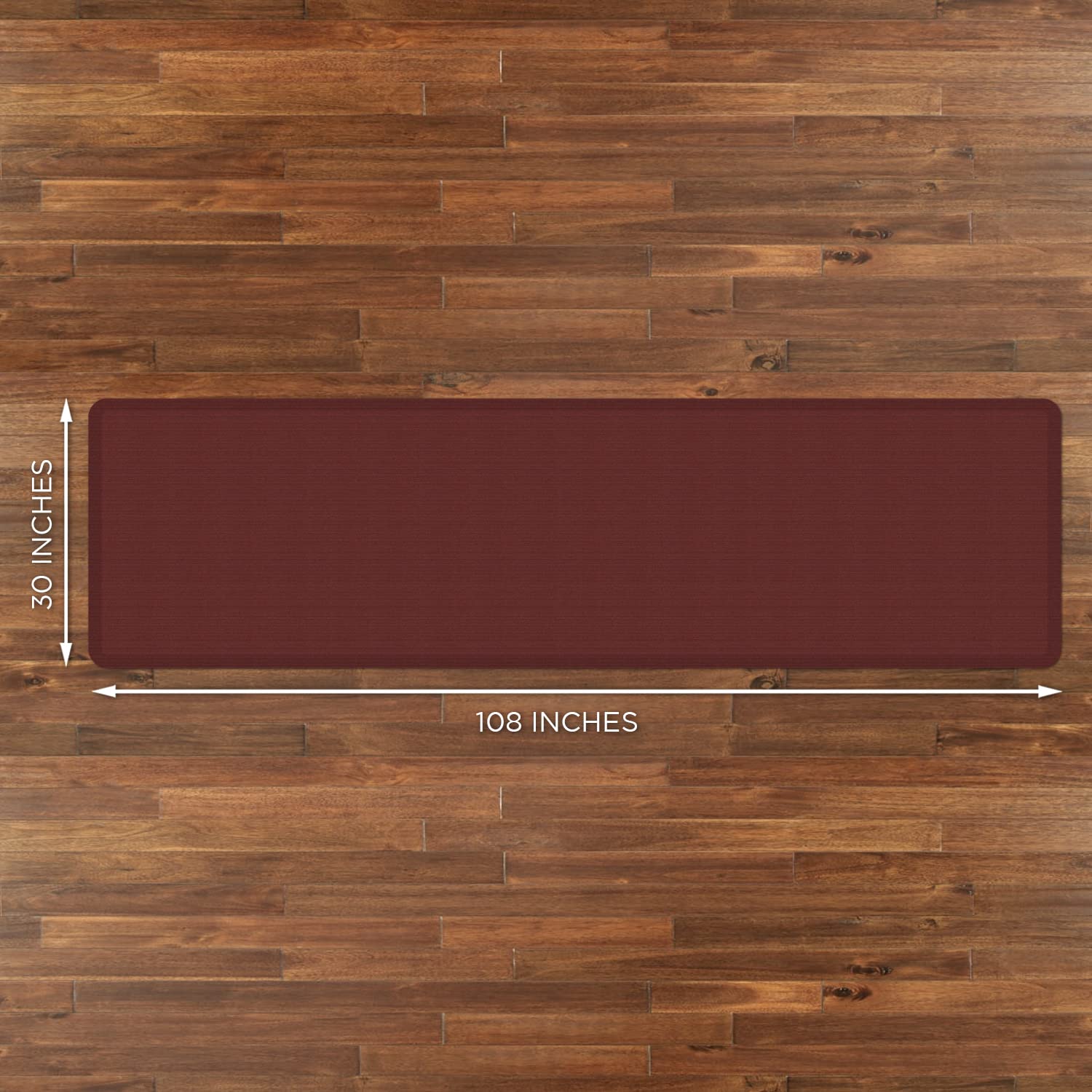 Newlife By Gelpro Decorative Foam Floor Mat, 30 X 108, Grasscloth Crimson