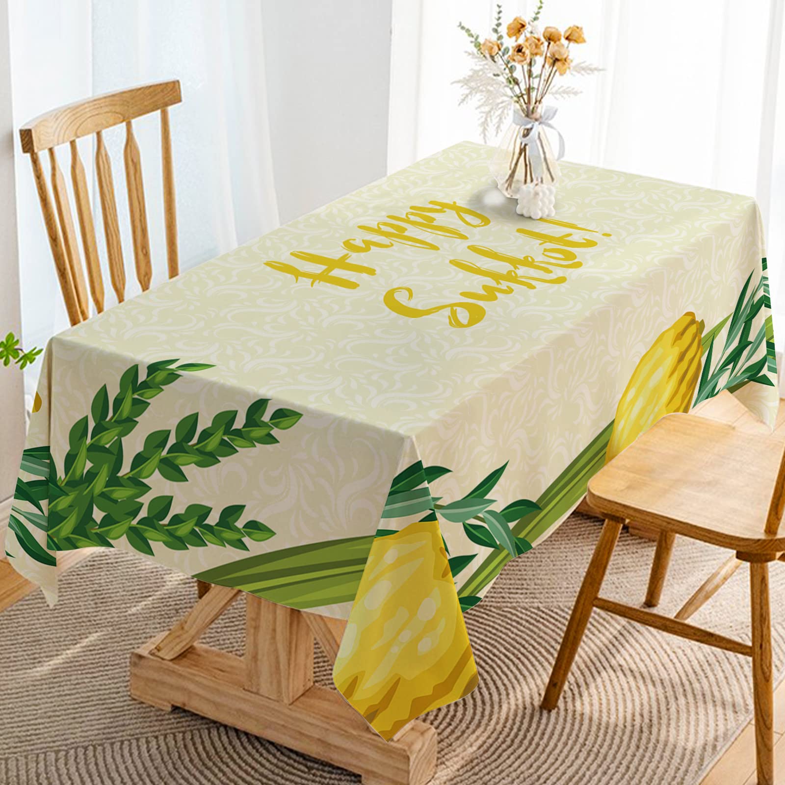 Hafangry Sukkah Table Cloth Sukkot Etrog Hadass Aravah Lulav Decor Jewish Holiday Party Decorations Supplies Kitchen Dining Room