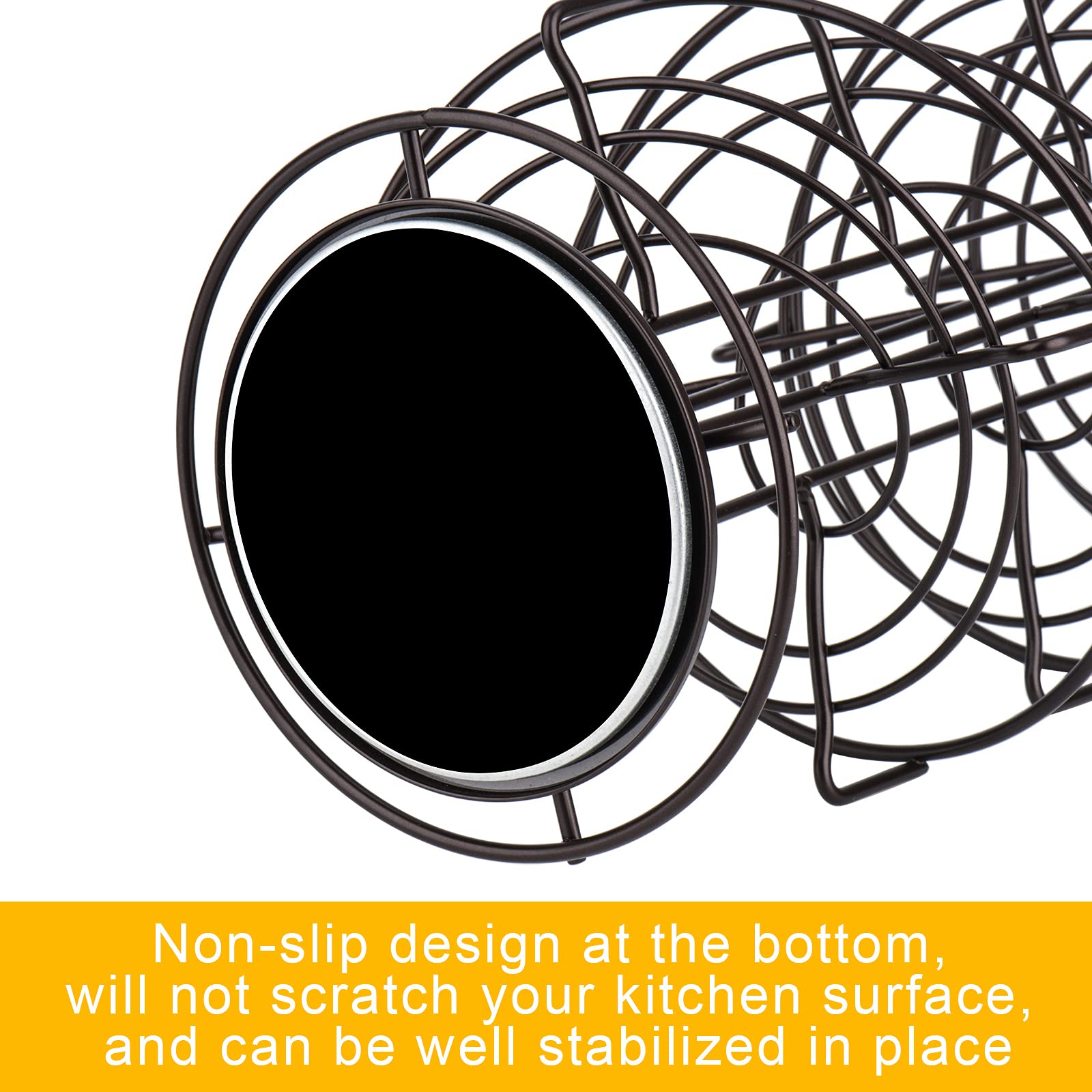 Toplife Spiral Design Metal Egg Skelter Dispenser Rack, Storage Display Rack, Brown