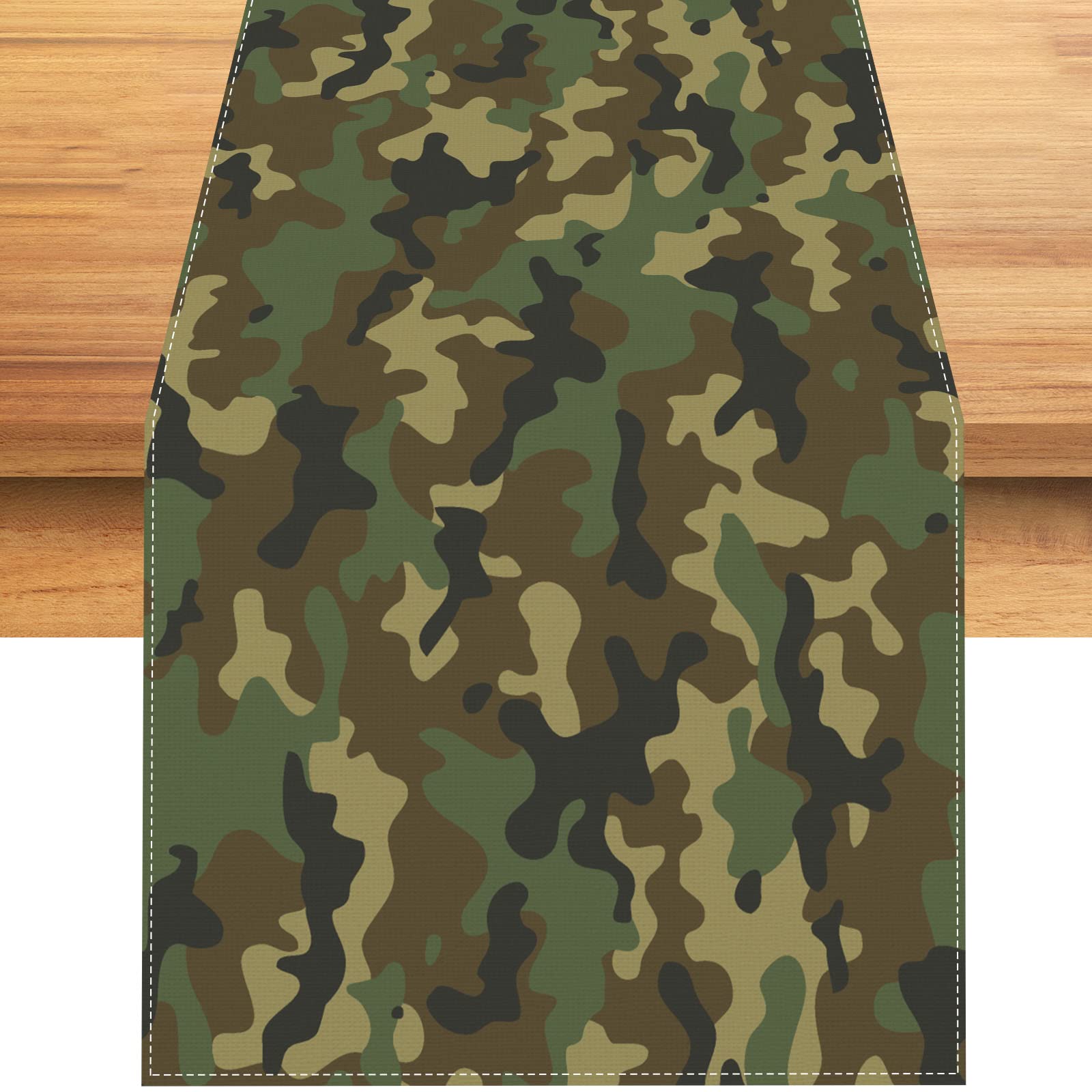 Linen Camouflage Table Runner Army Military Coast Guard Air Force Camo Themed Birthday Party Decorations And Supplies For Kitche
