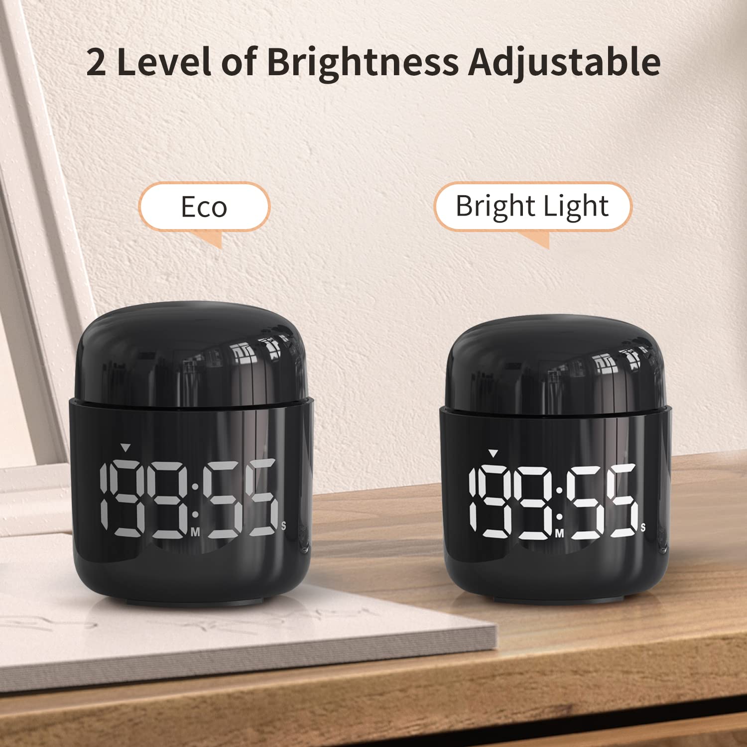 MeesMeek Digital Kitchen Timer Countdown Countup Timer with Large LED Display Volume Adjustment Timer for Cooking  Classroom Time for Kids and Teachers. (Black)