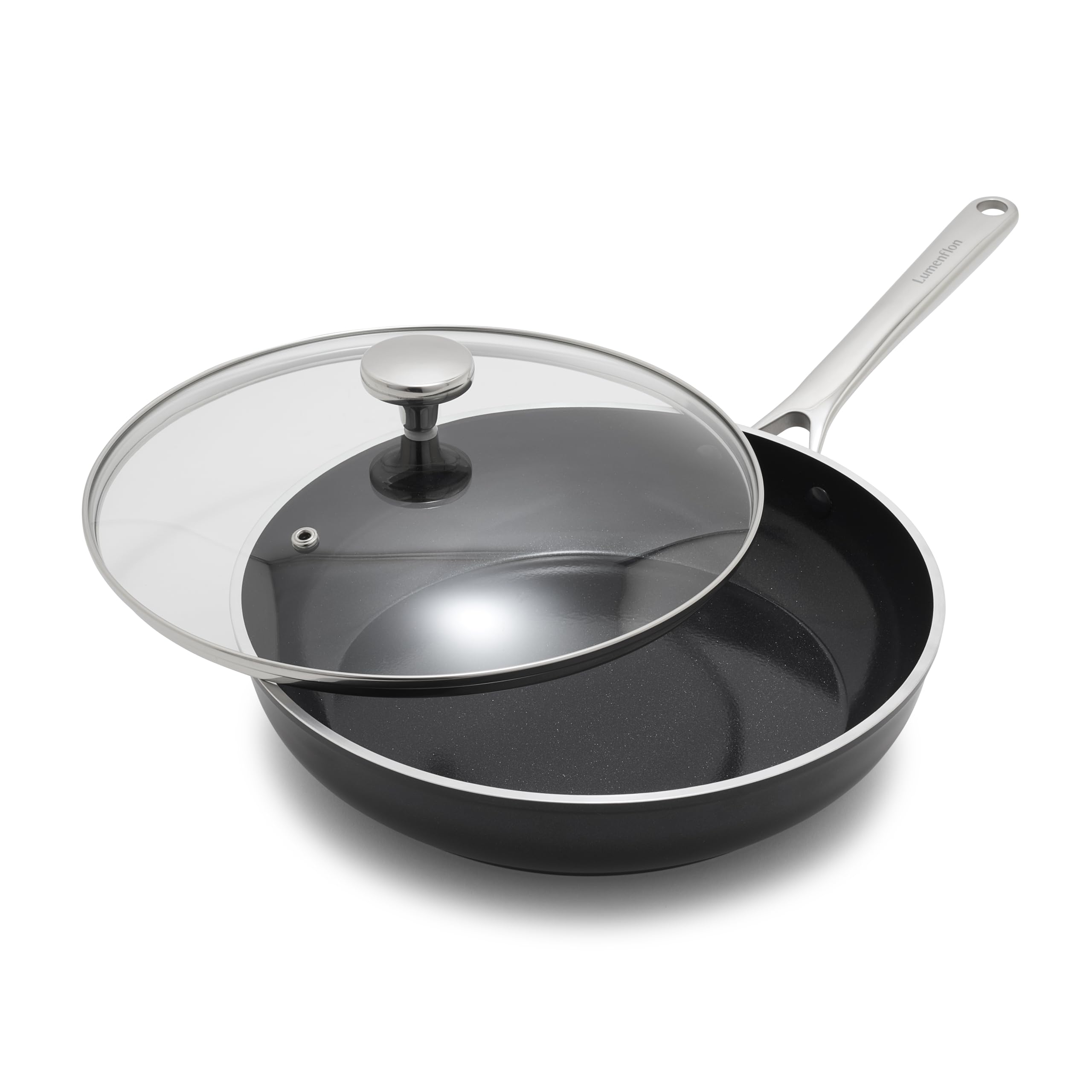 Lumenflon Orfeo 3Qt Nonstick Saute Pan With Lid, Made In Italy, Diamond Ceramic Pfas-Free Cookware, Induction Ready, Scratch Res