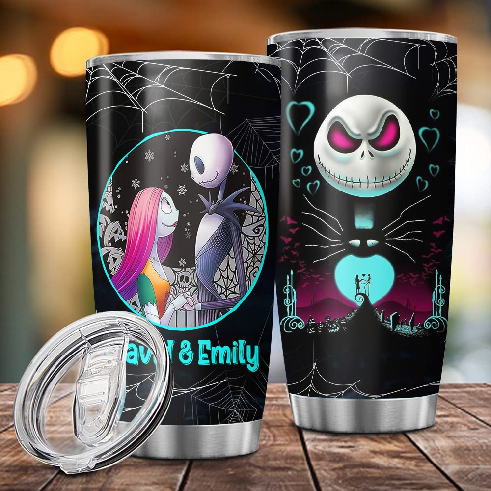 So Many Pets Personalized Sally&Jack Couple Nightmare Halloween Tumbler Valentine Gifts For Him Her Wife Husband 30Oz 20Oz Insul