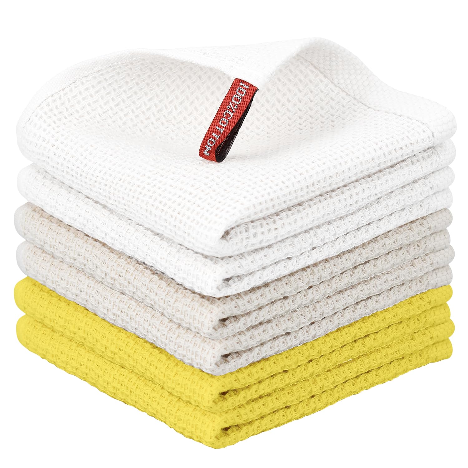 Nialnant 6 Pack Dish Rags, 100% Cotton Kitchen Dish Cloths for Washing Dishes, Soft and Absorbent Cleaning Rags - 12x12 Inch