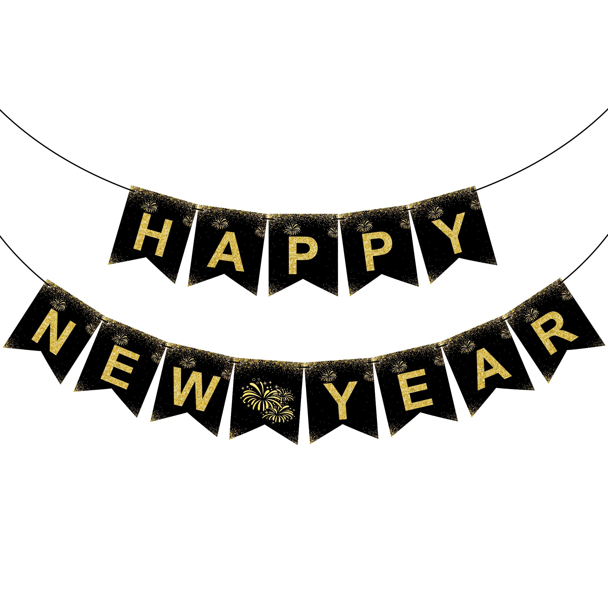 Ohome New Years Decorations 2025 - Happy New Year Banner - New Years Eve Party Supplies - Happy New Year Decorations 2025 | New
