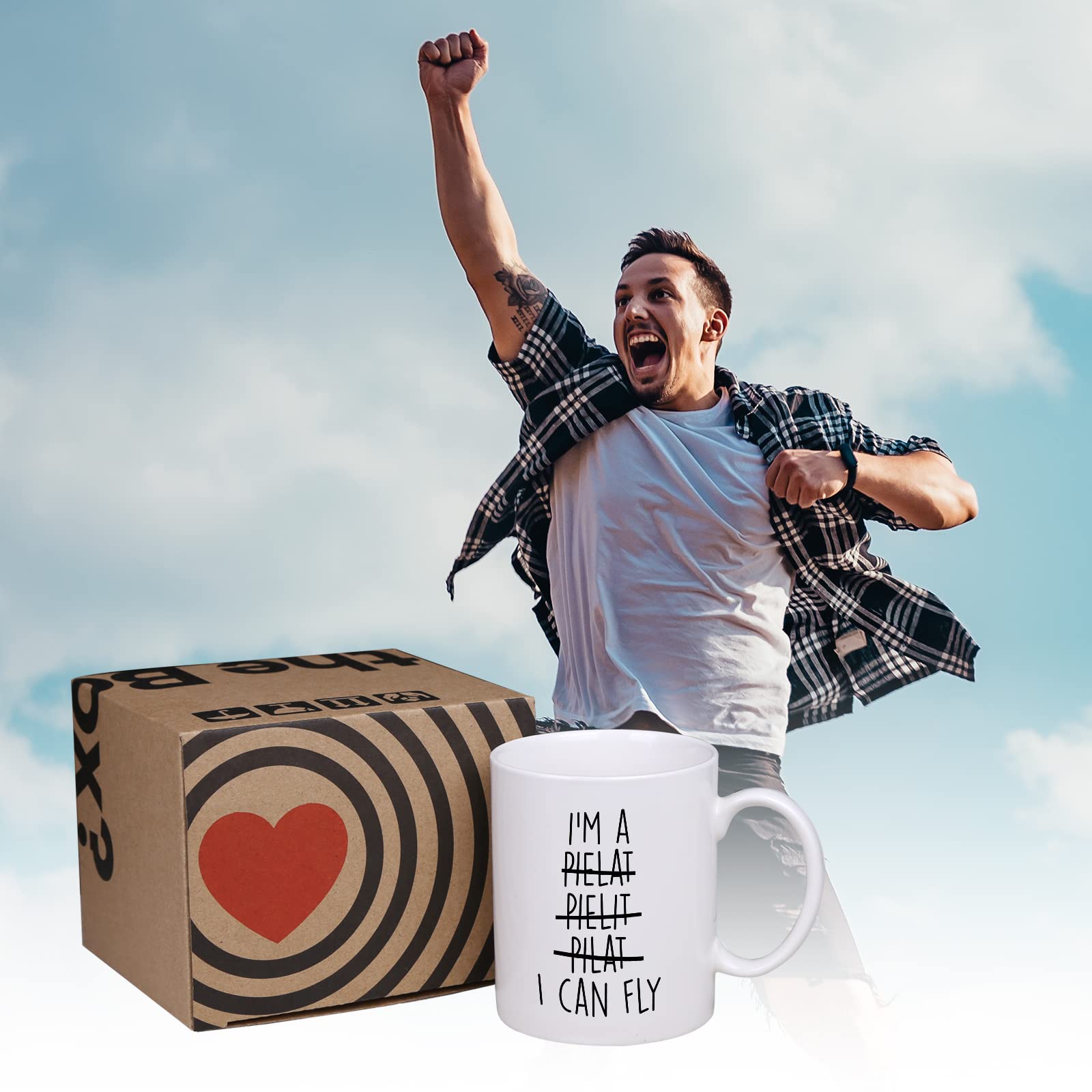 Aurahouse Ceramic Pilot Mug, 11 Oz, I Can Fly, Aviation Gift For Men Women, Airplane Lover