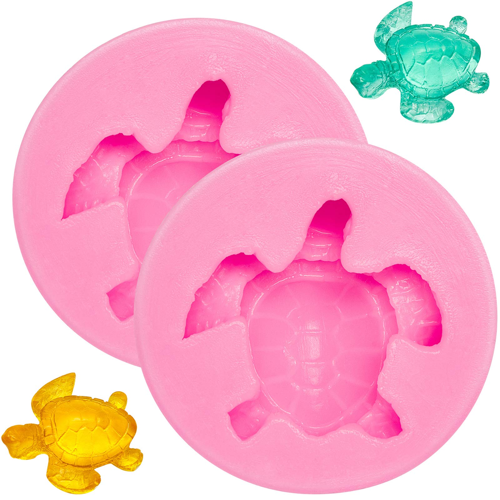2 Pieces Sea Turtle Silicone Mold Turtle Candy Fondant Mold Tortoise Chocolate Making Mold For Diy Baking Cake Desserts Decorati