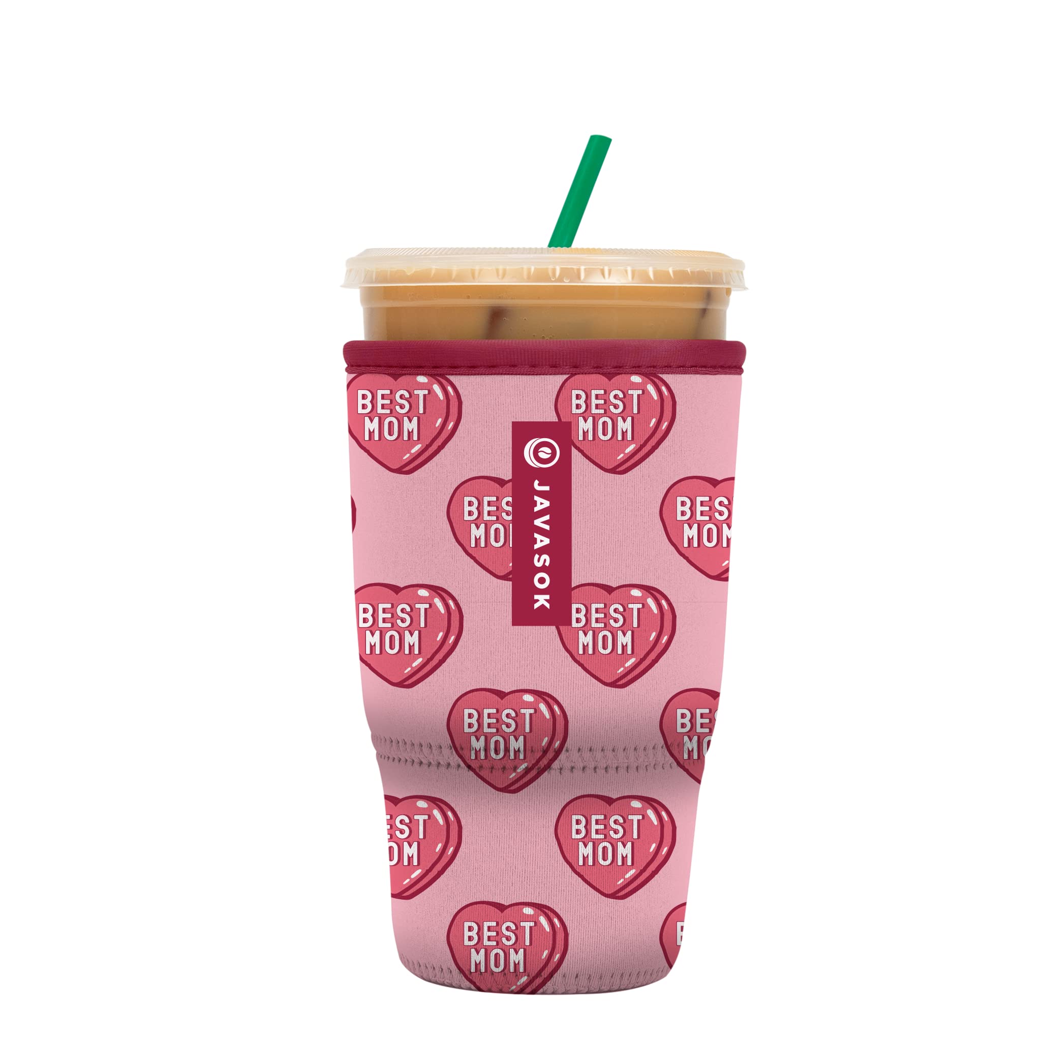 Sok It Java Sok Iced Coffee & Cold Soda Insulated Neoprene Cup Sleeve (Dear Mom, Large: 30-32oz)