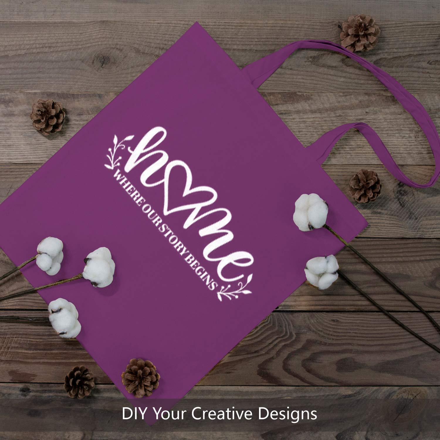 Topdesign 24-Pack Economical 16''X15'' Purple Cotton Tote Bag, Lightweight Medium Reusable Grocery Shopping Cloth Bags, Suitable