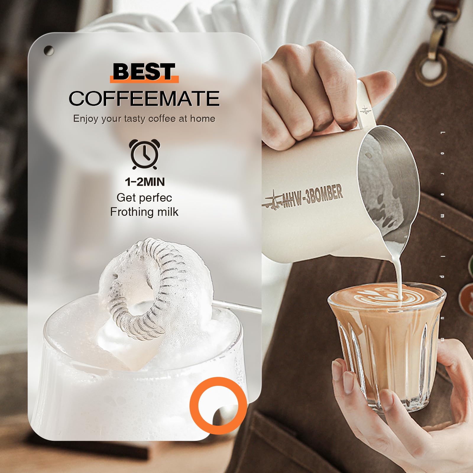 Milk Frother Rechargeable Handheld Electric Whisk Coffee Frother Mixer with 3 Stainless whisks 3 Speed Adjustable Foam Maker Blender for Coffee Matcha Latte Cappuccino Hot Chocolate(Classic Pink)
