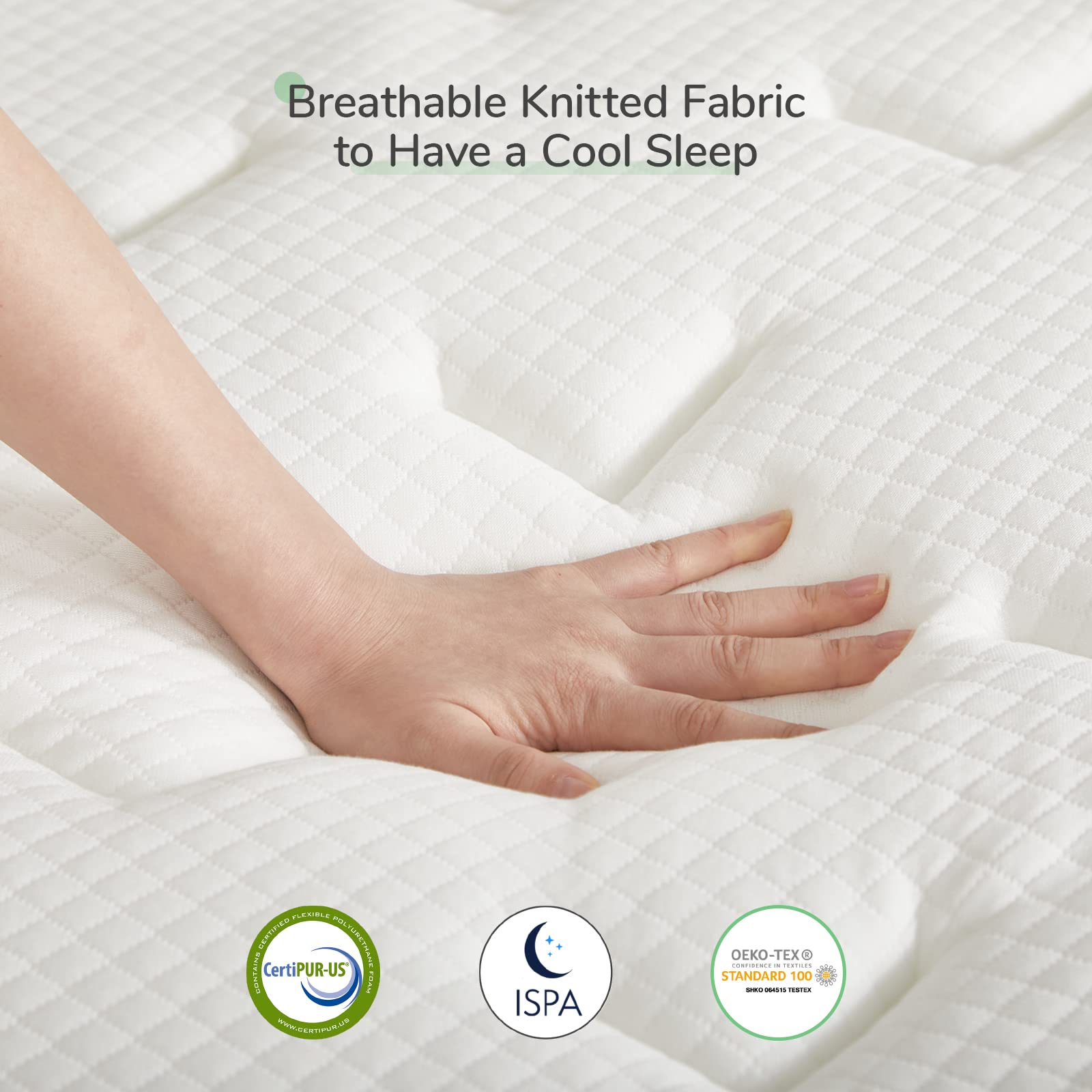 Novilla King Size Mattress, 10 Inch Hybrid Mattress In A Box, Individually Wrapped Pocket Coils Innerspring Mattress For Motion