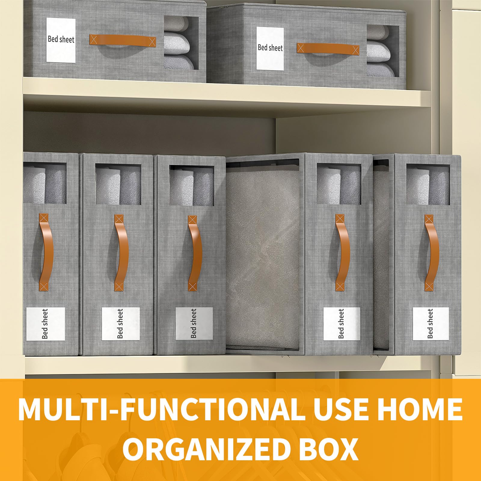 Aokeyee Bed Sheet Organizers and Storage, 4 Pack Foldable Closet Organizer and storage, Sheets Set Folder for Bedding Sheets, Du